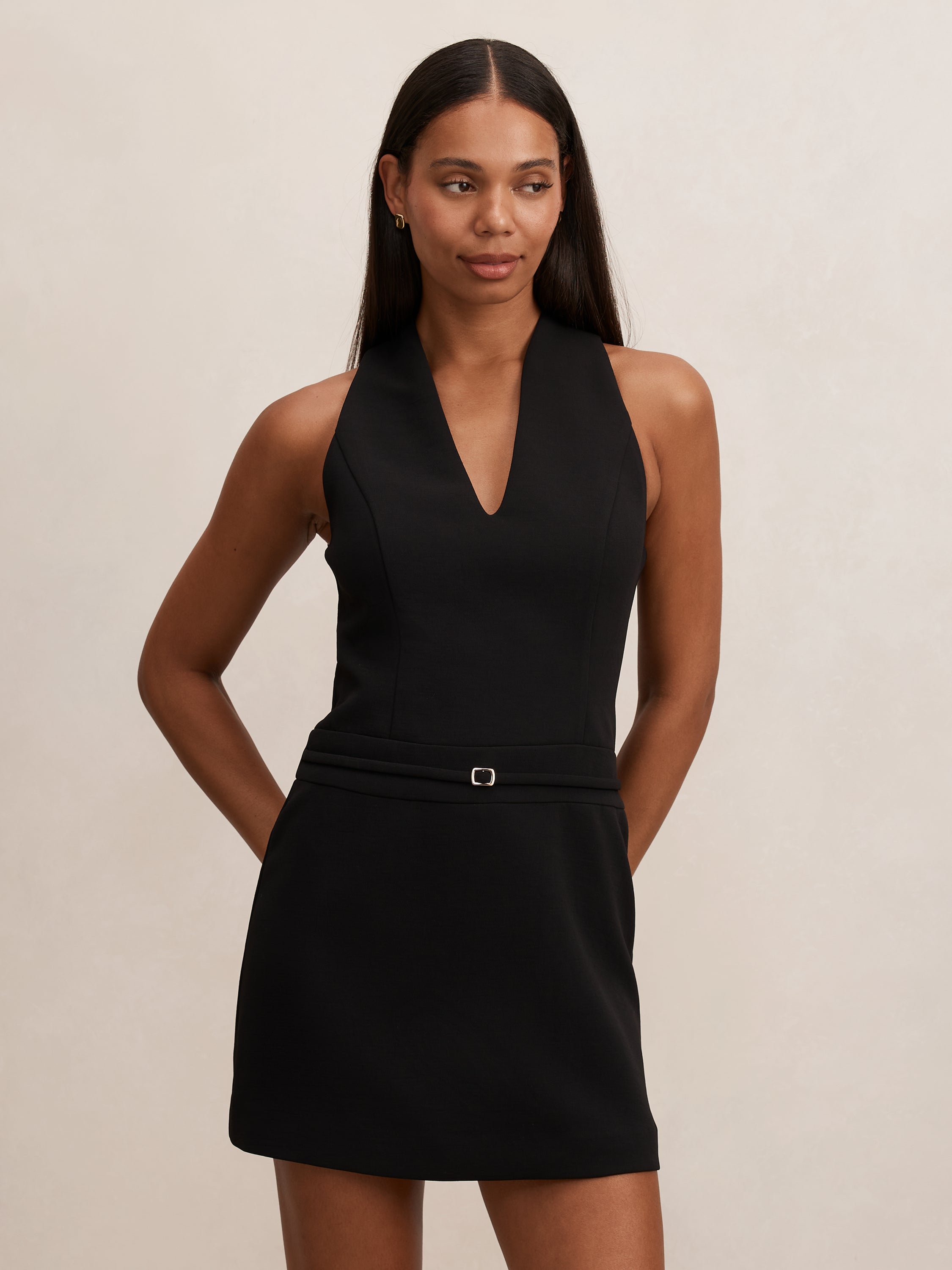 Rhea Belted Tailored Mini Dress