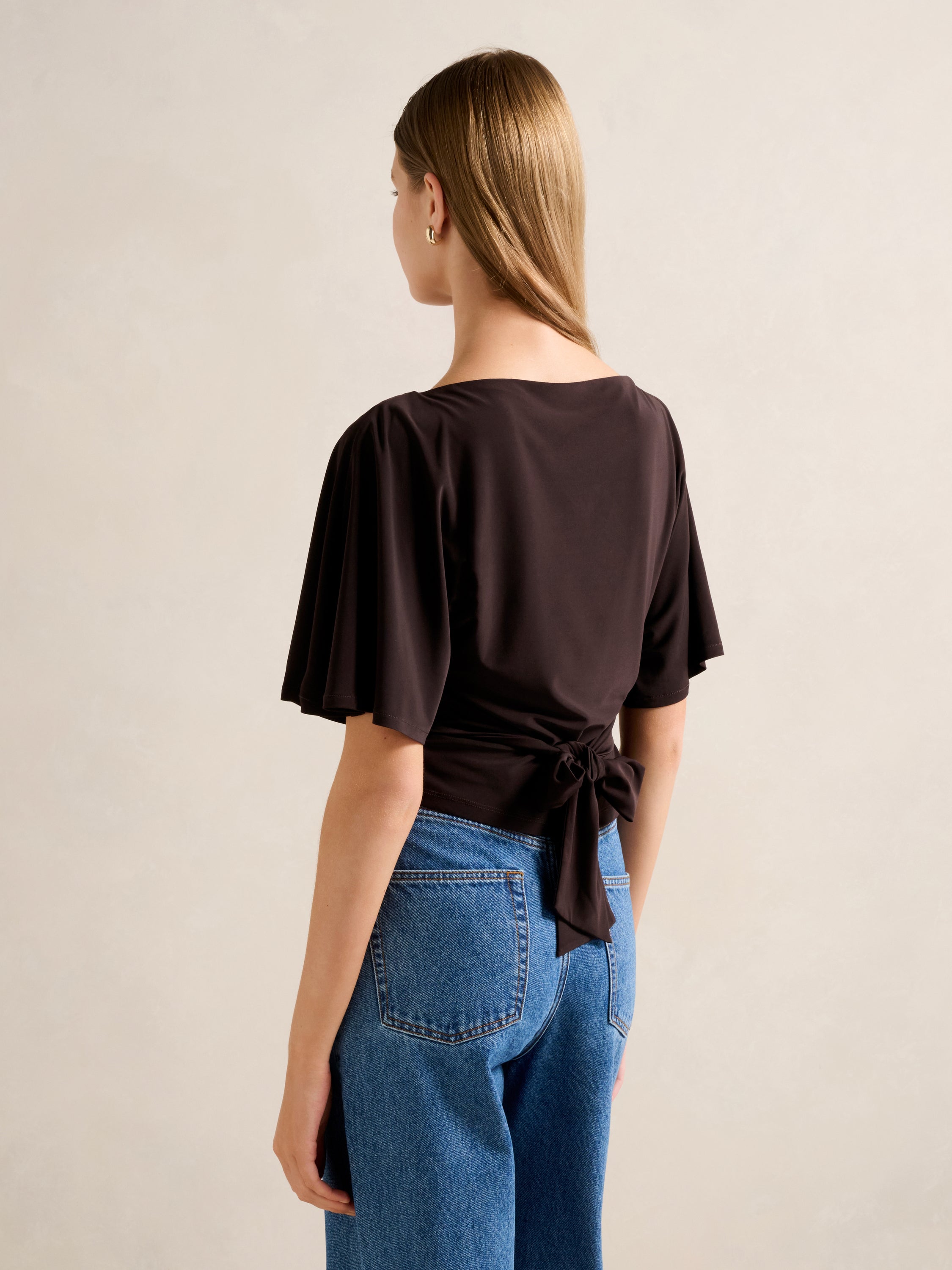 Paige Flutter Sleeve Tie Back
