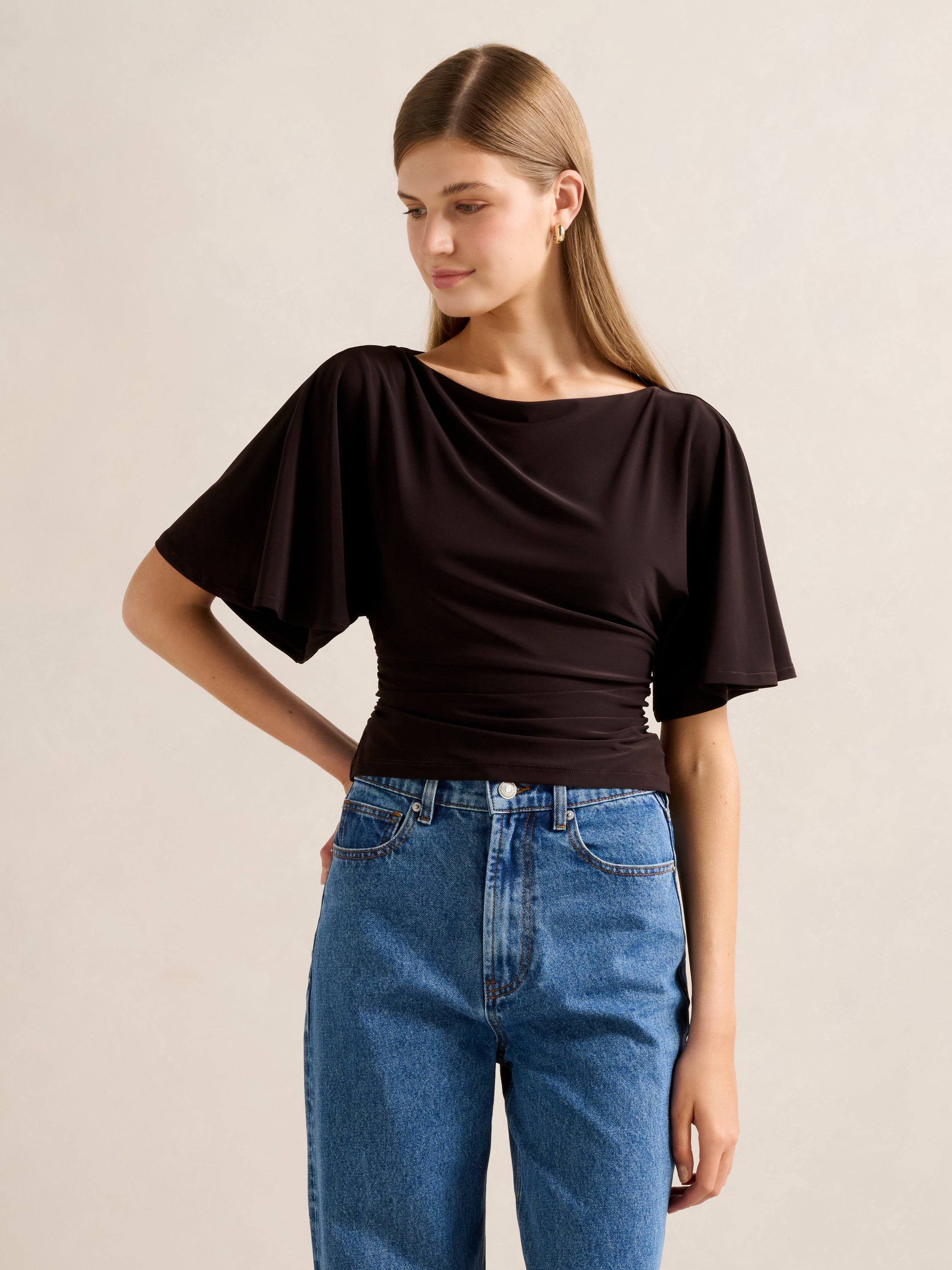 Paige Flutter Sleeve Tie Back