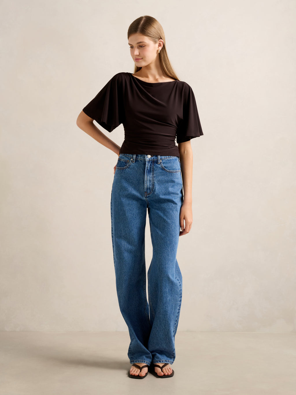 Paige Flutter Sleeve Tie Back