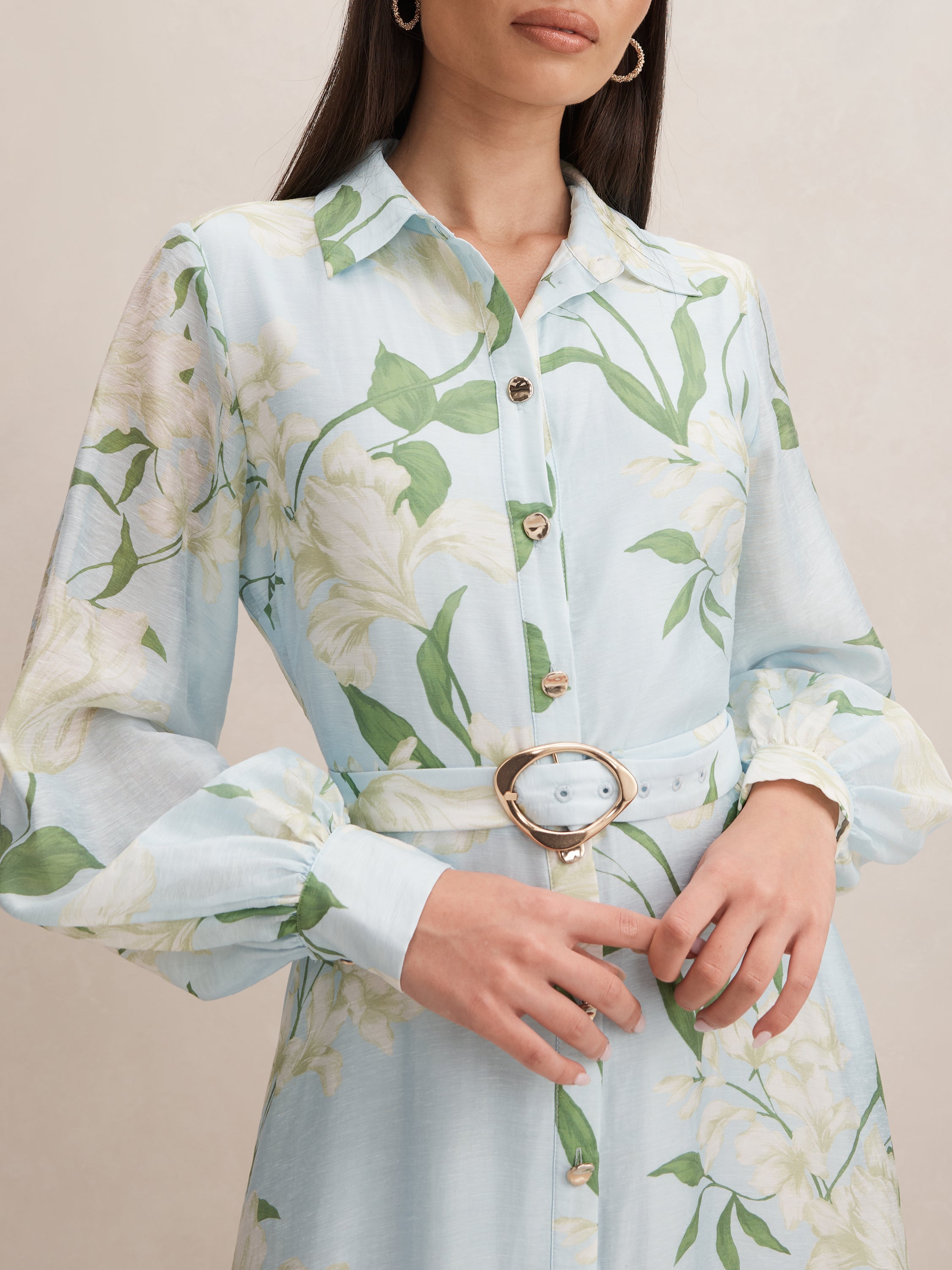 Freya Printed Shirt Midi Dress