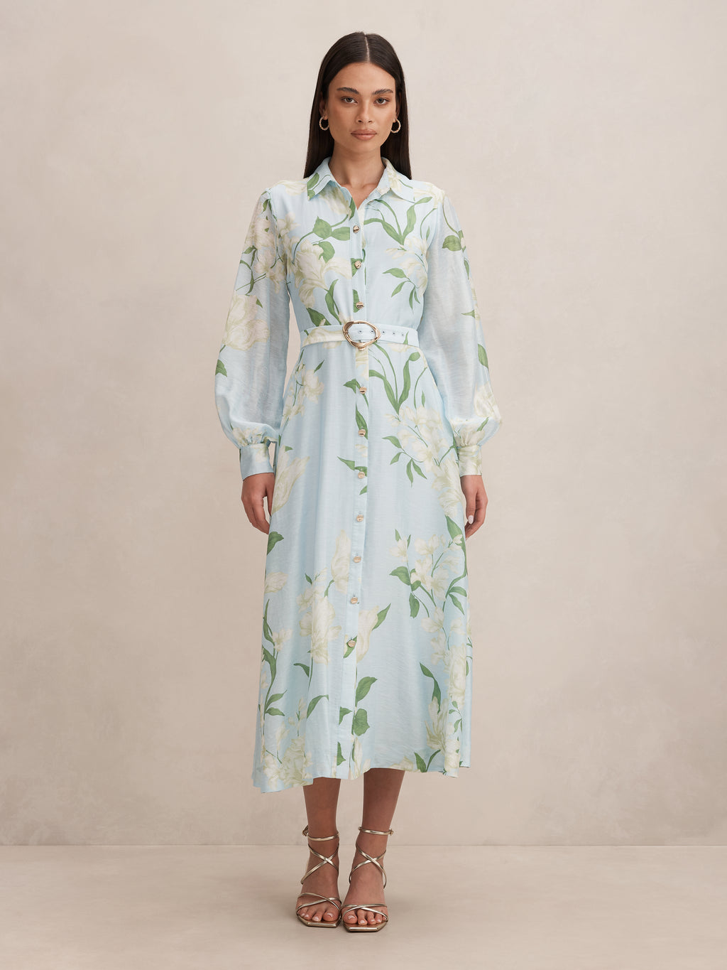 Freya Printed Shirt Midi Dress