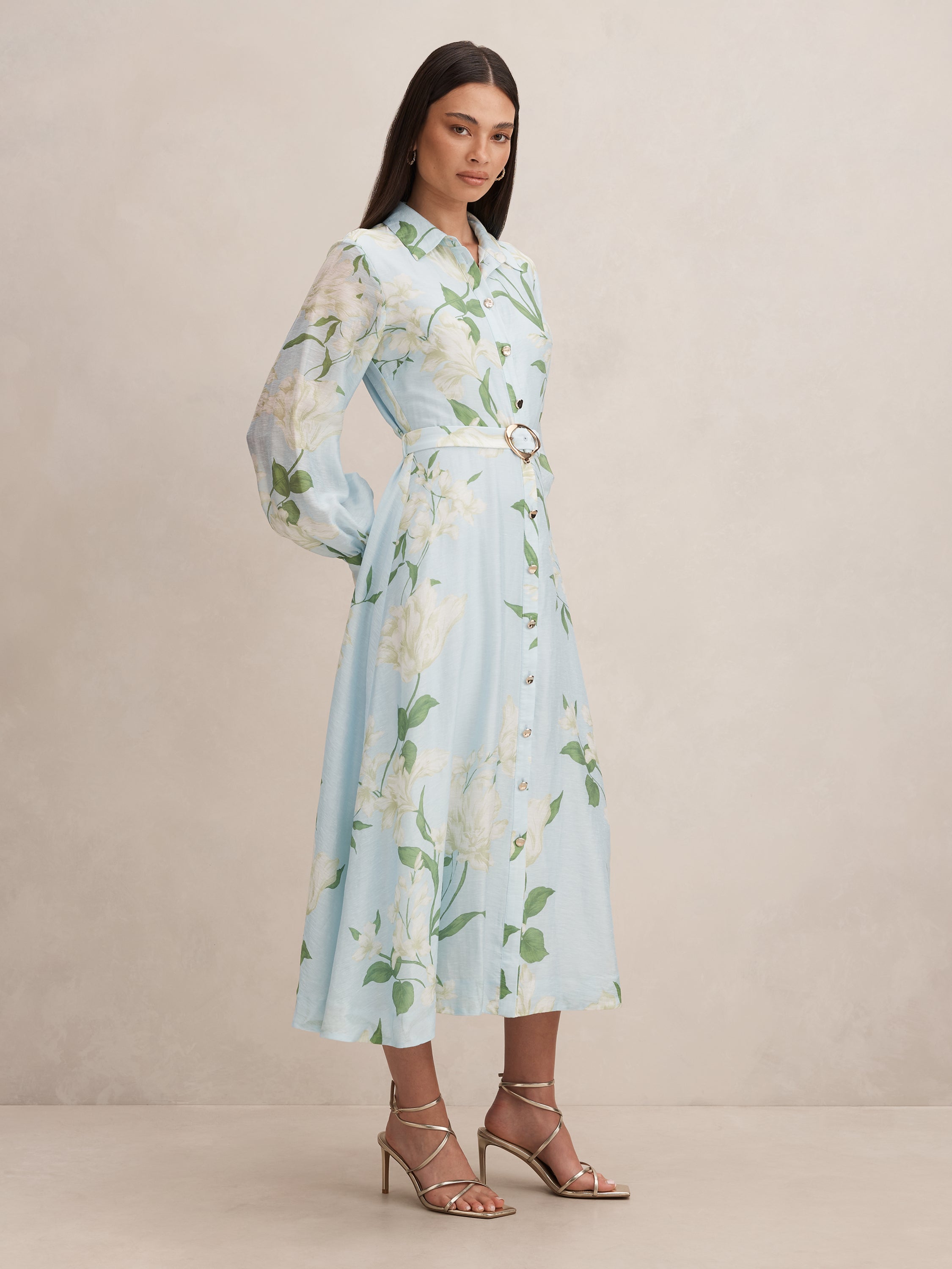 Freya Printed Shirt Midi Dress