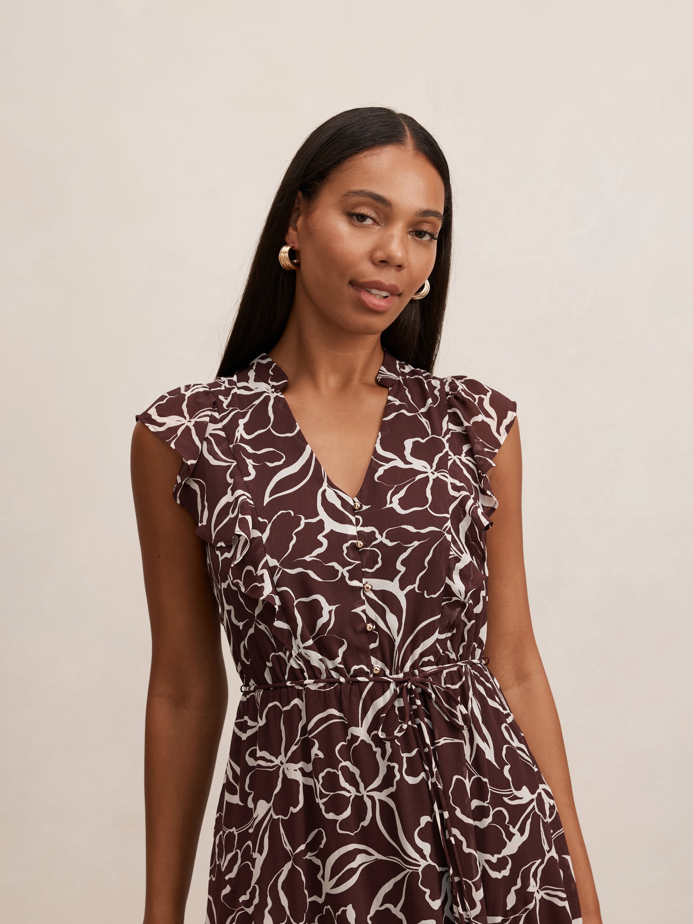 Maren Flutter Sleeve Midi Dress