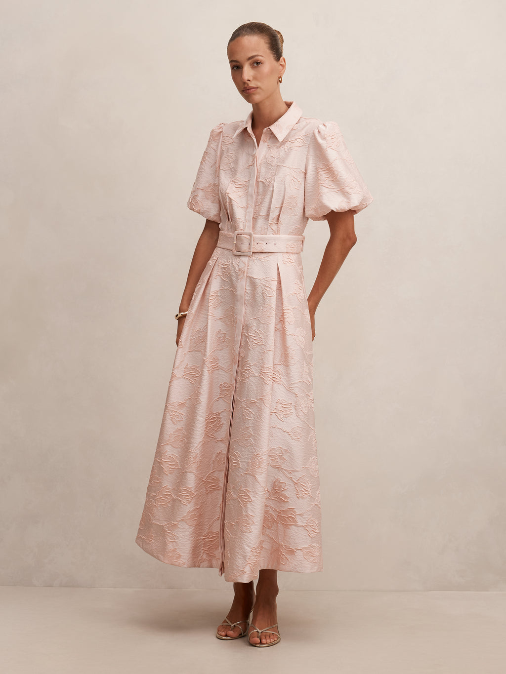 Jill Jacquard Shirt Maxi Dress