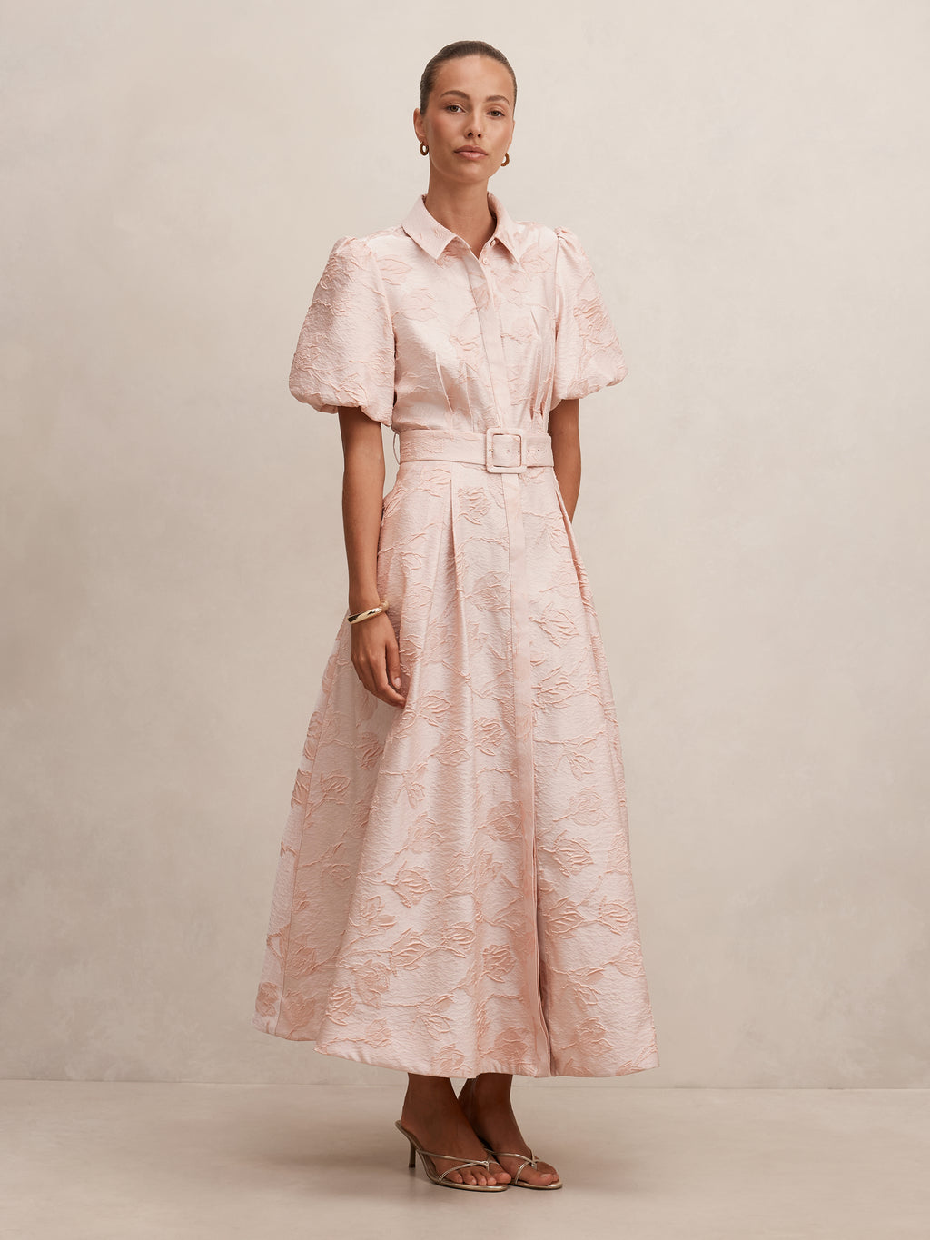 Jill Jacquard Shirt Maxi Dress