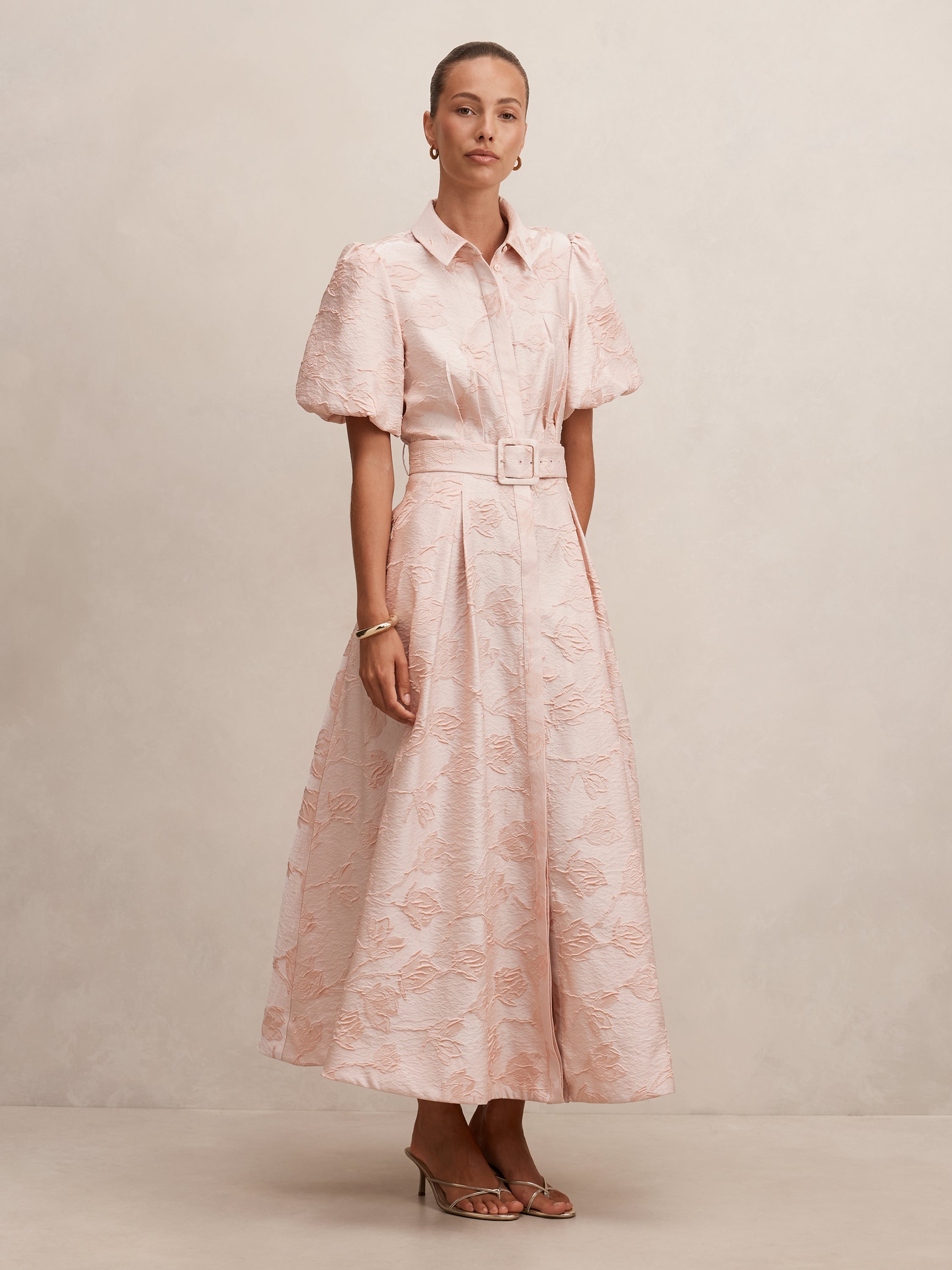 Jill Jacquard Shirt Maxi Dress
