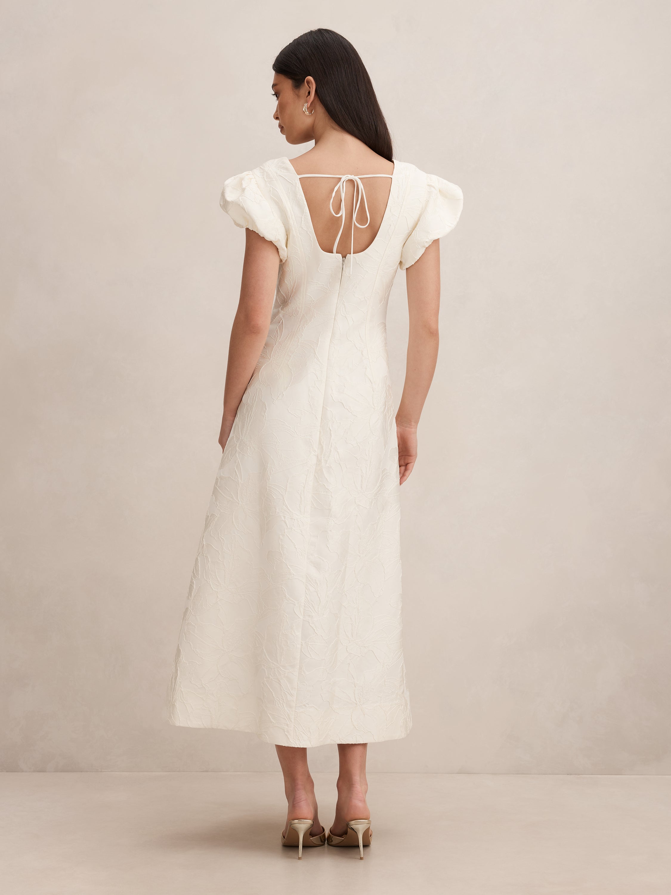 Lily Scoop Jacquard Midi Dress