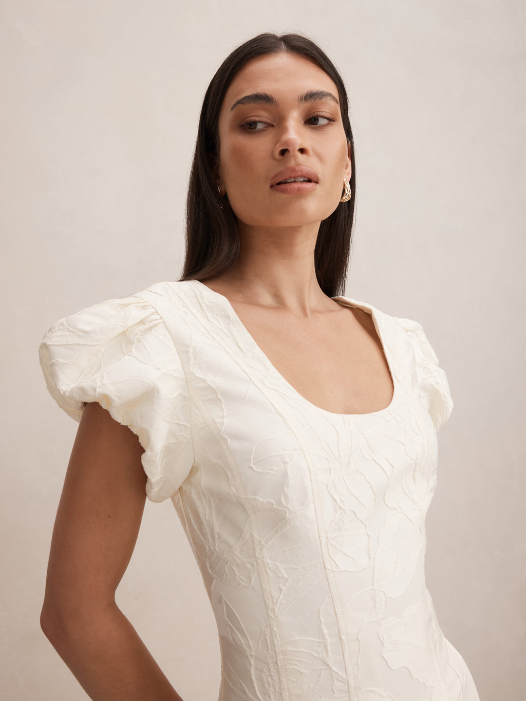 Lily Scoop Jacquard Midi Dress