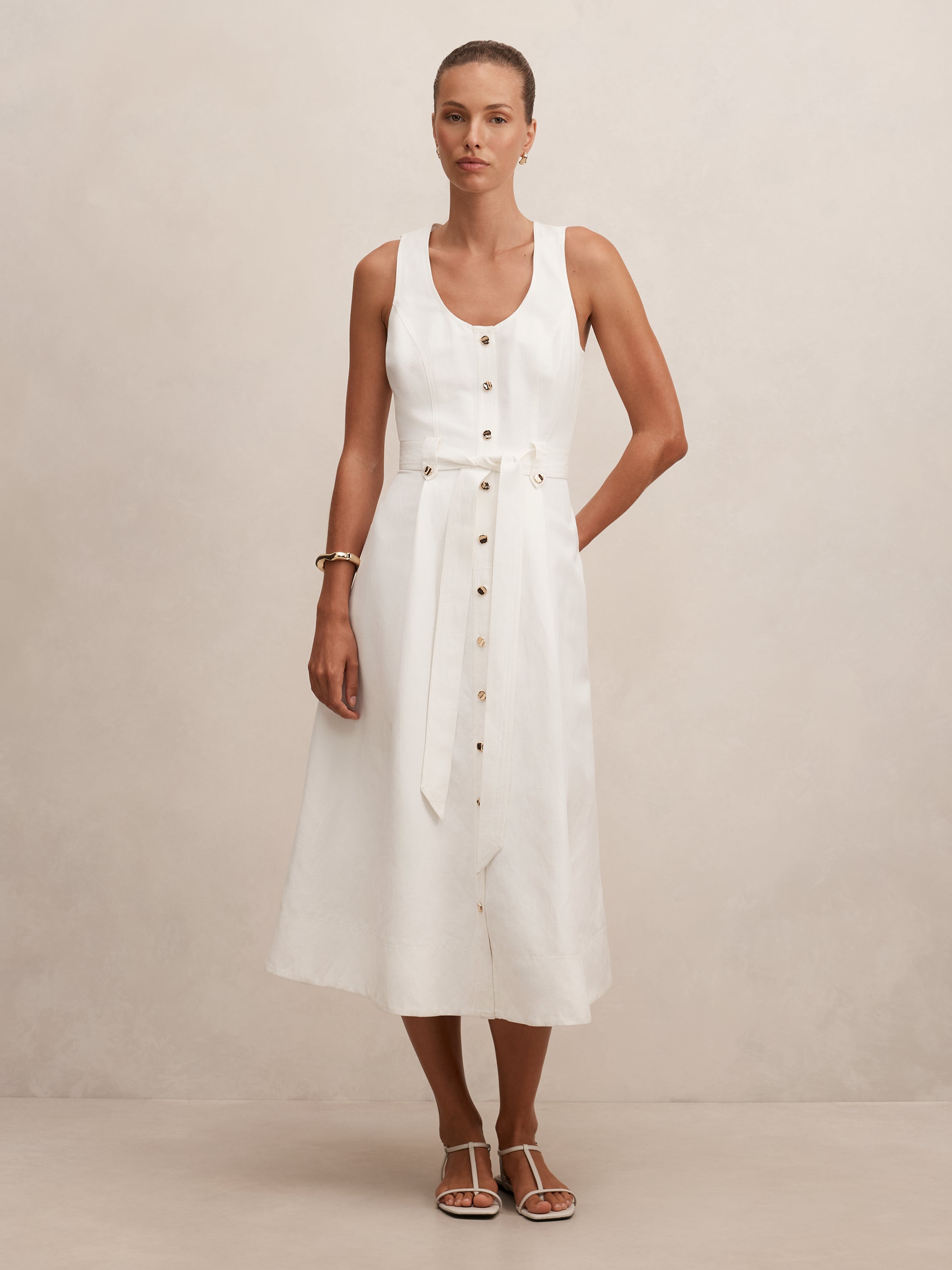 Priscilla Button Down Midi Dress