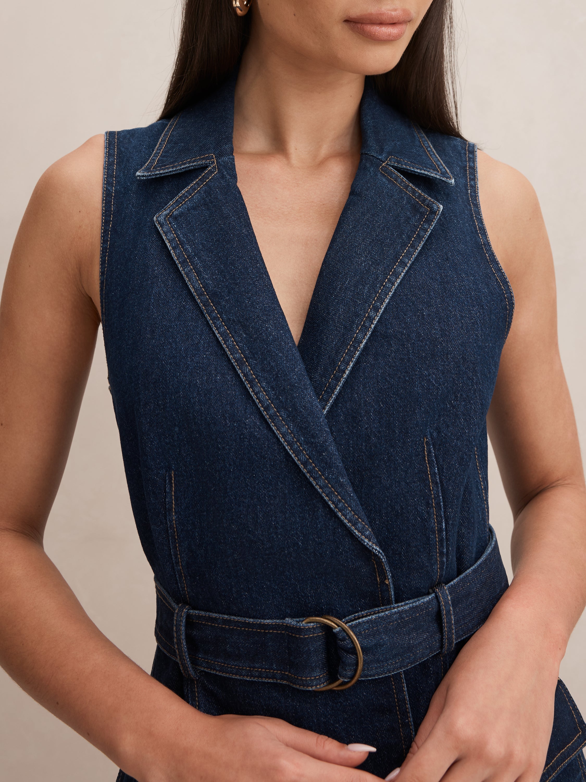 Yana Sleeveless Denim Mini Dress