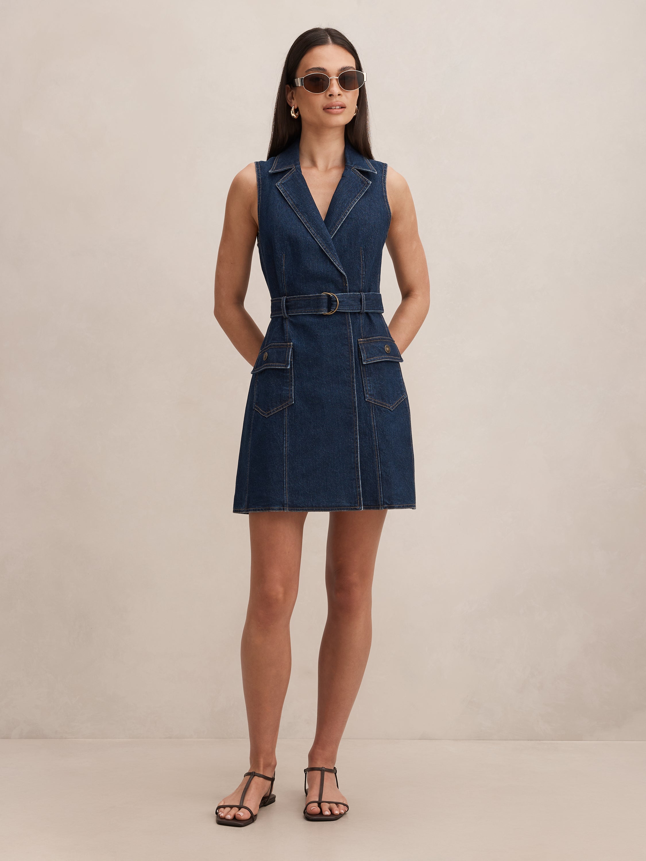 Yana Sleeveless Denim Mini Dress