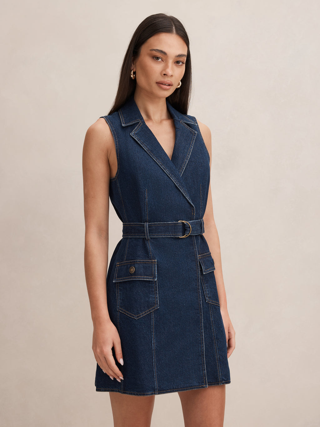 Yana Sleeveless Denim Mini Dress