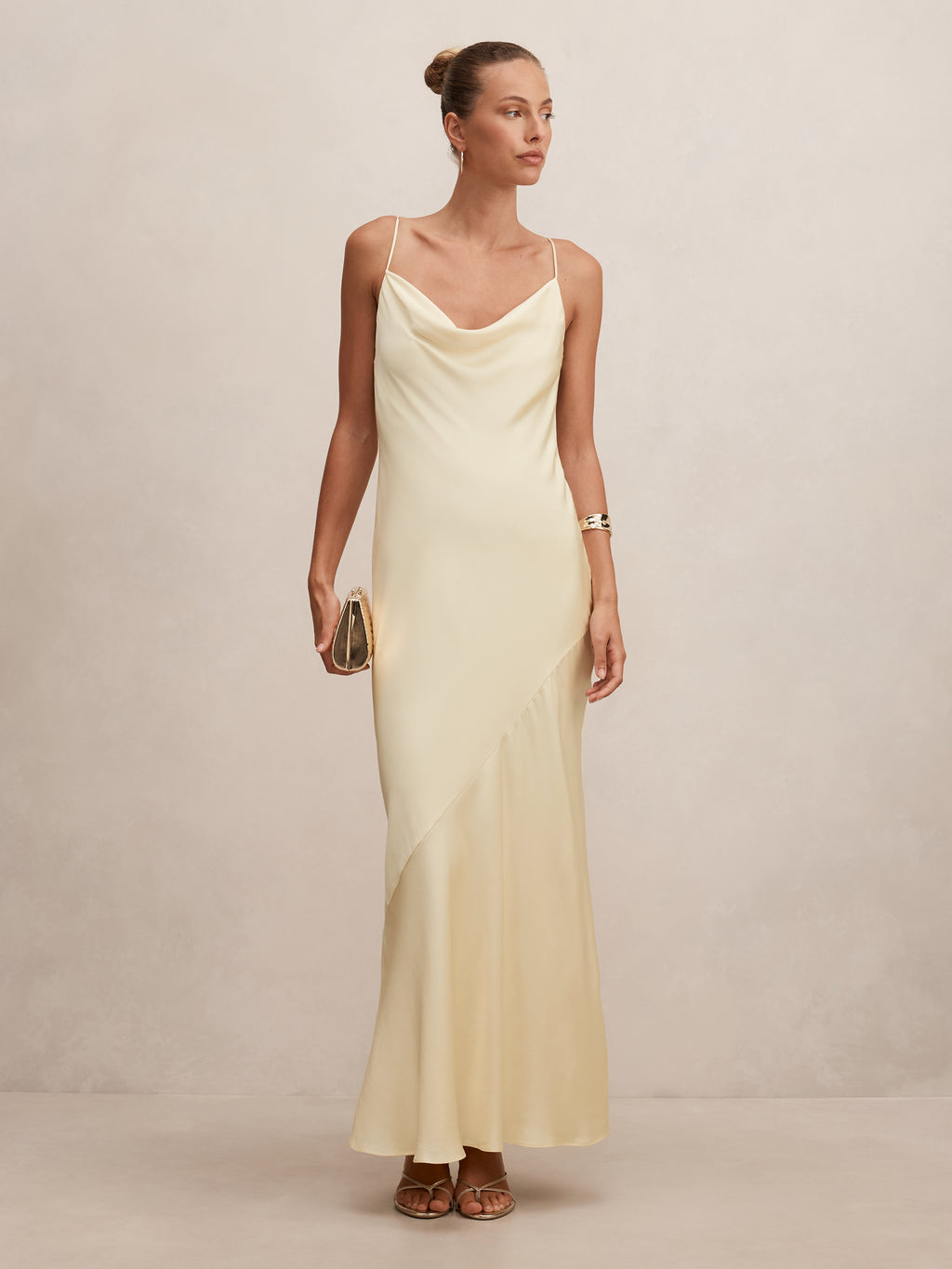 Amery 3D Floral Satin Maxi Dress