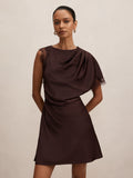 Giselle Petite Satin Lace Mini Dress