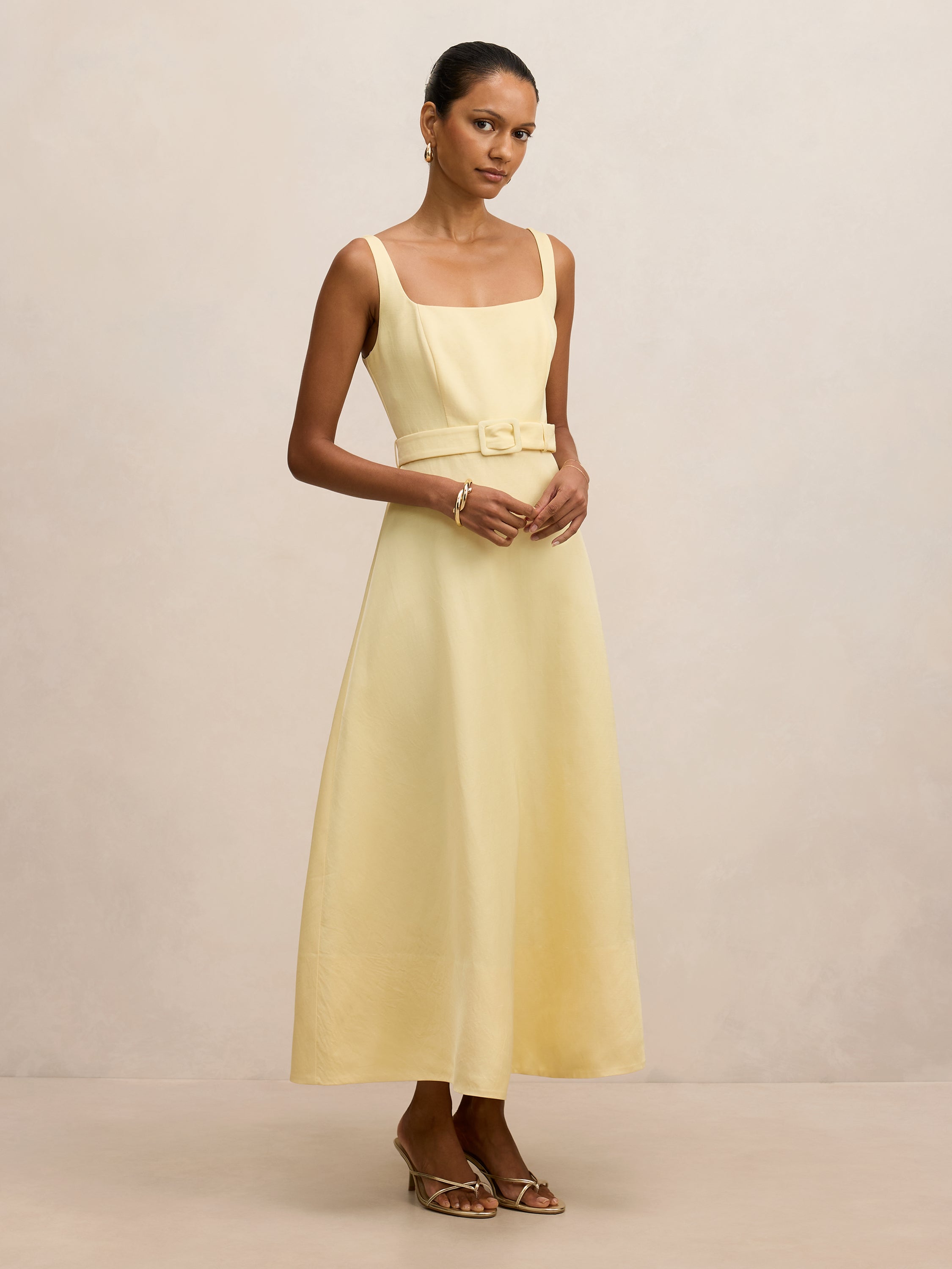 Hayden Petite Square Neck Midi Dress