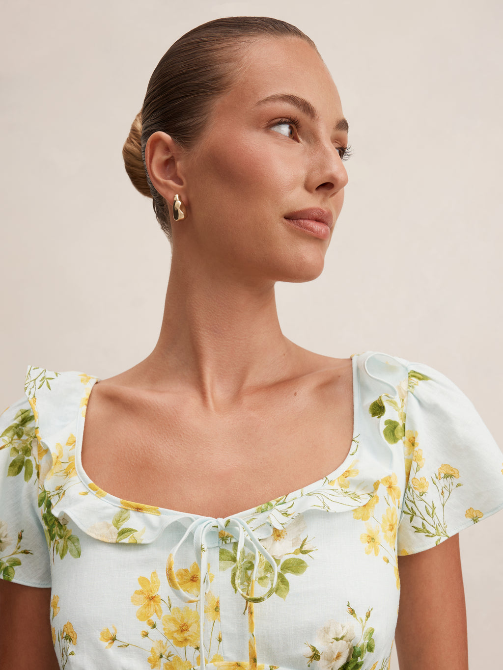 Riley Ruffle Neck Mini Dress