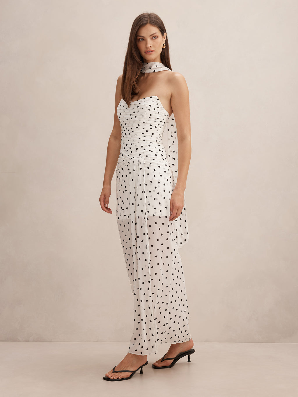 Arli Strapless Ruched Maxi Dress