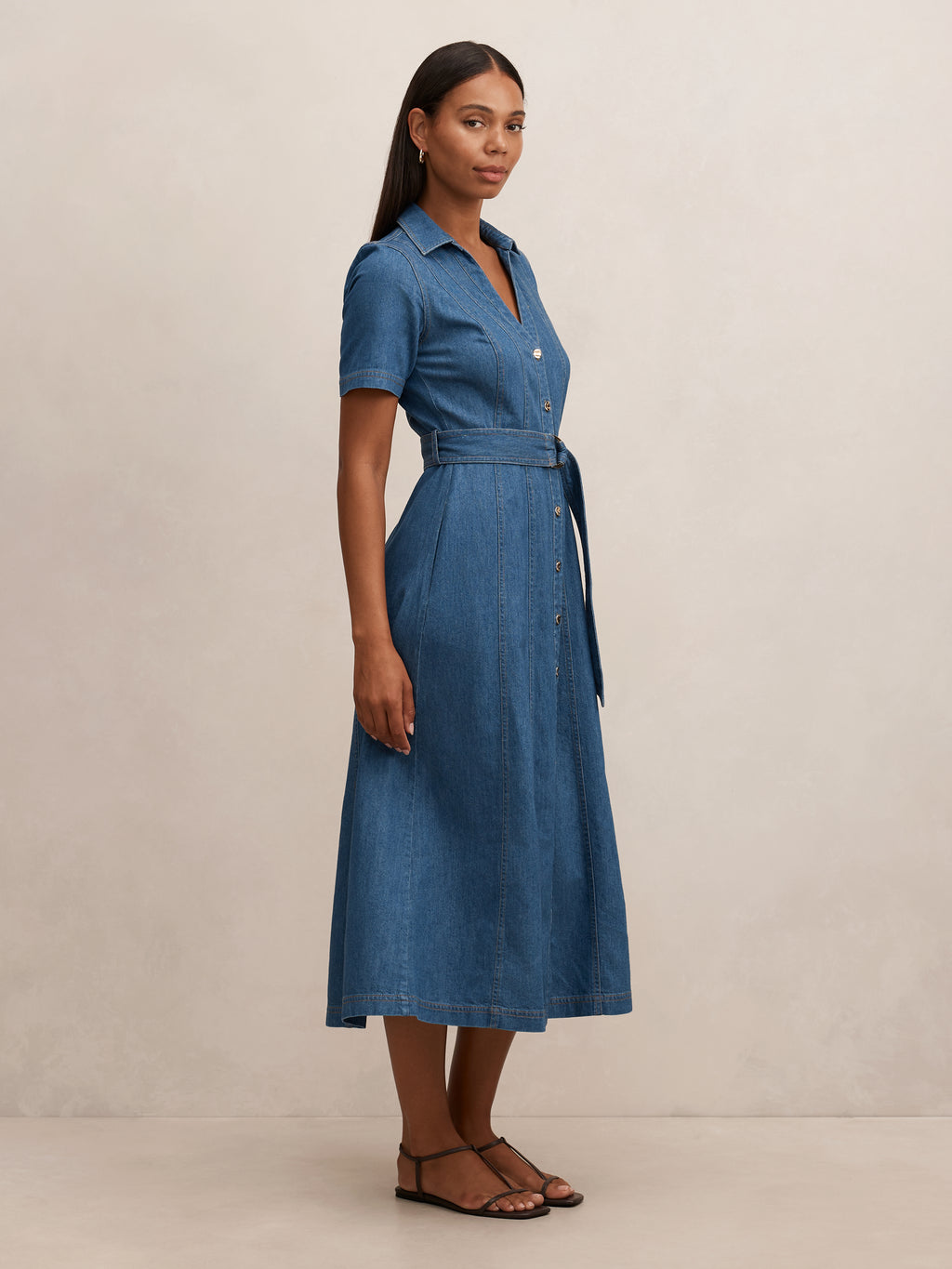 Josephine Short Sleeve Denim Dress
