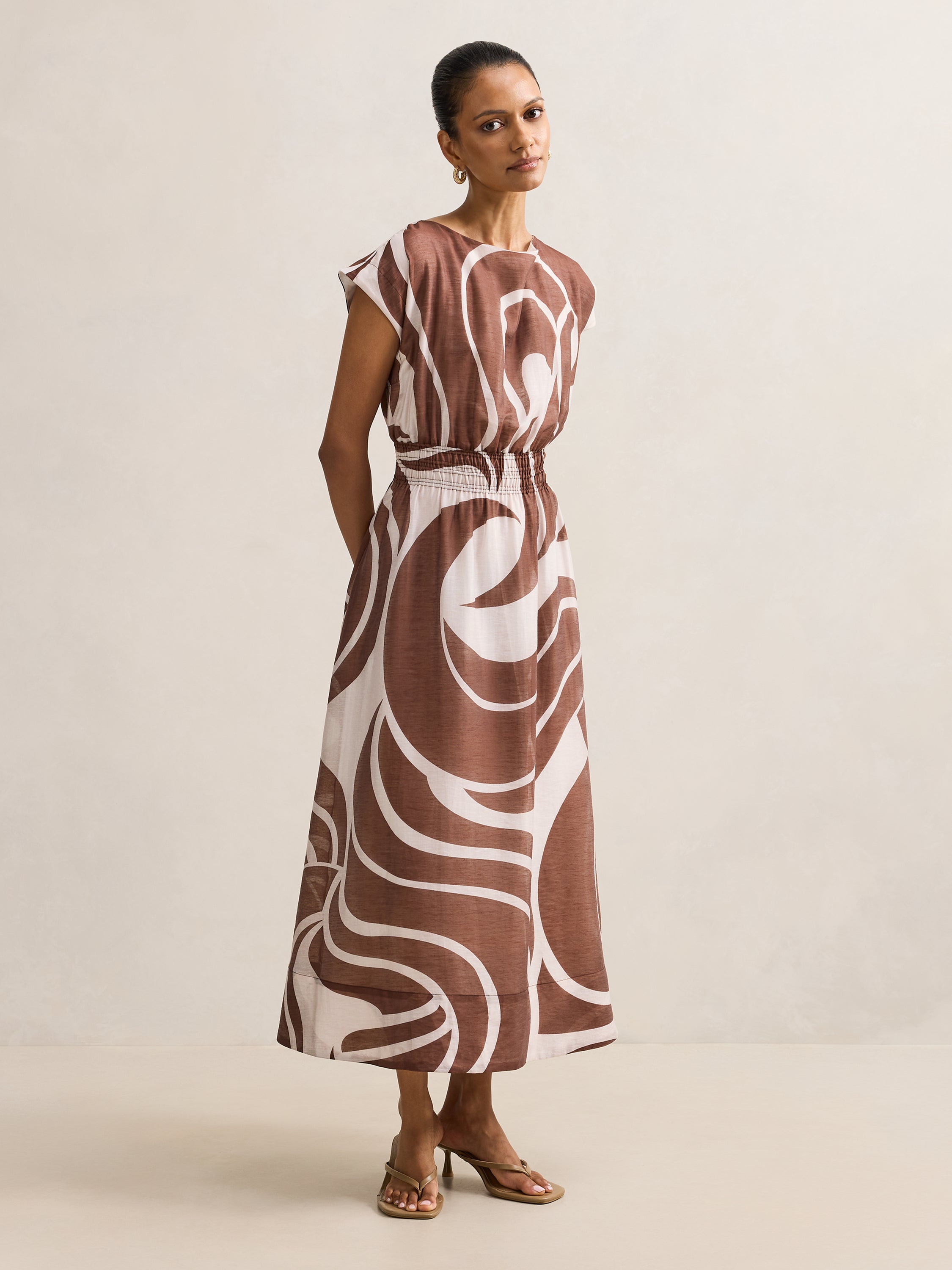Callie Petite Ruched Midi Dress