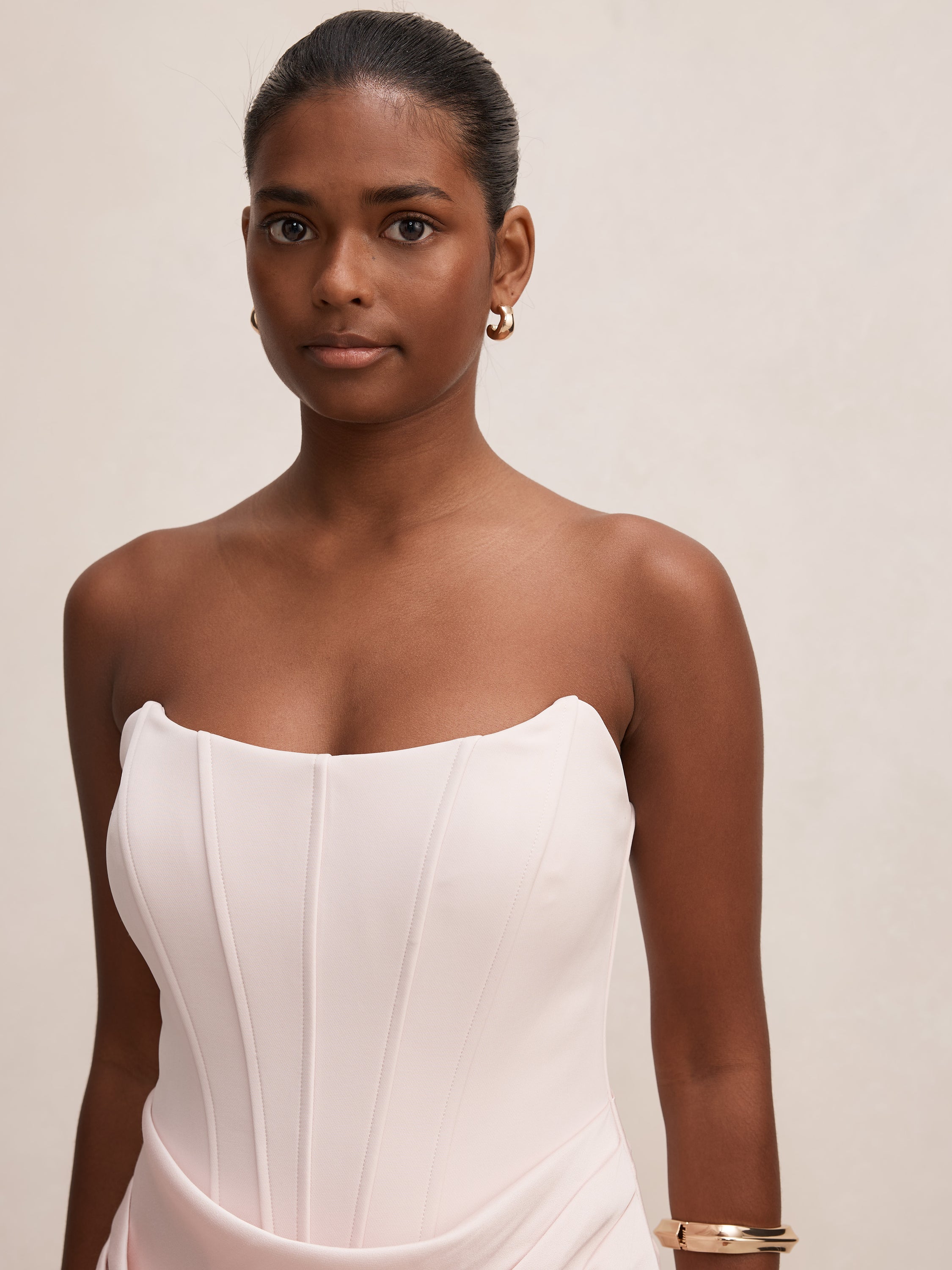 Isra Petite Drape Strapless Maxi Dress