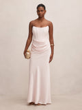 Isra Petite Drape Strapless Maxi Dress