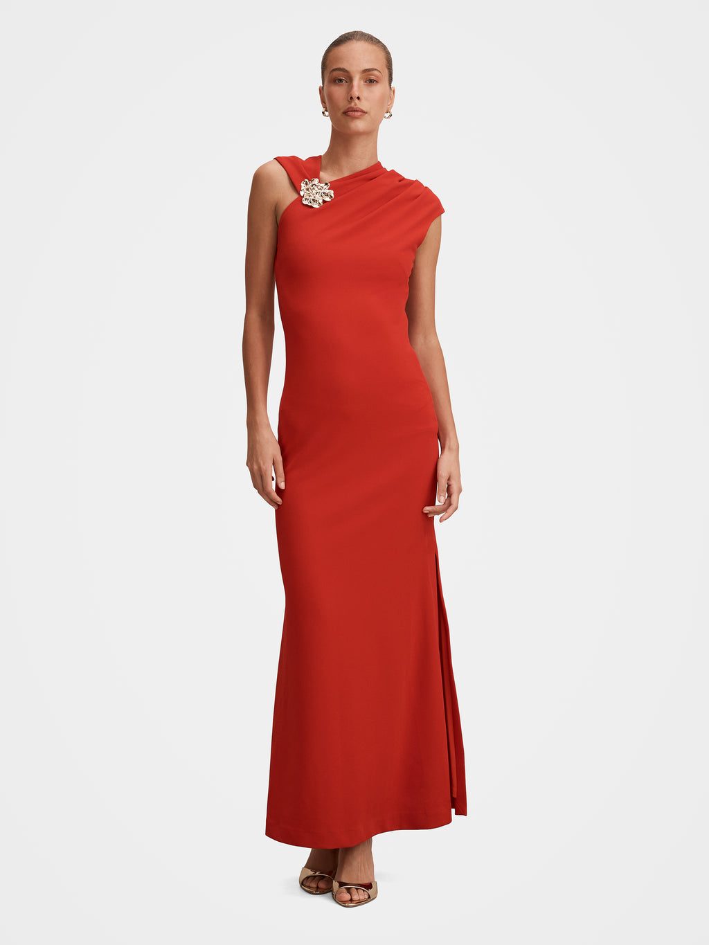 Jordana Asym Crepe Maxi Dress