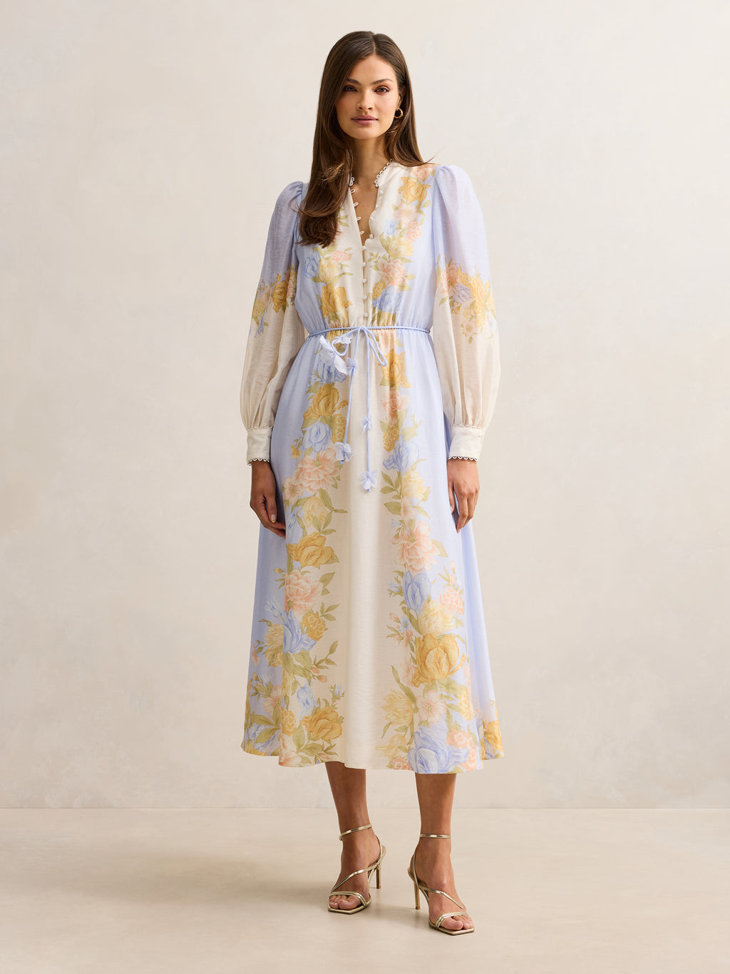 Christina Placement Print Midi Dress