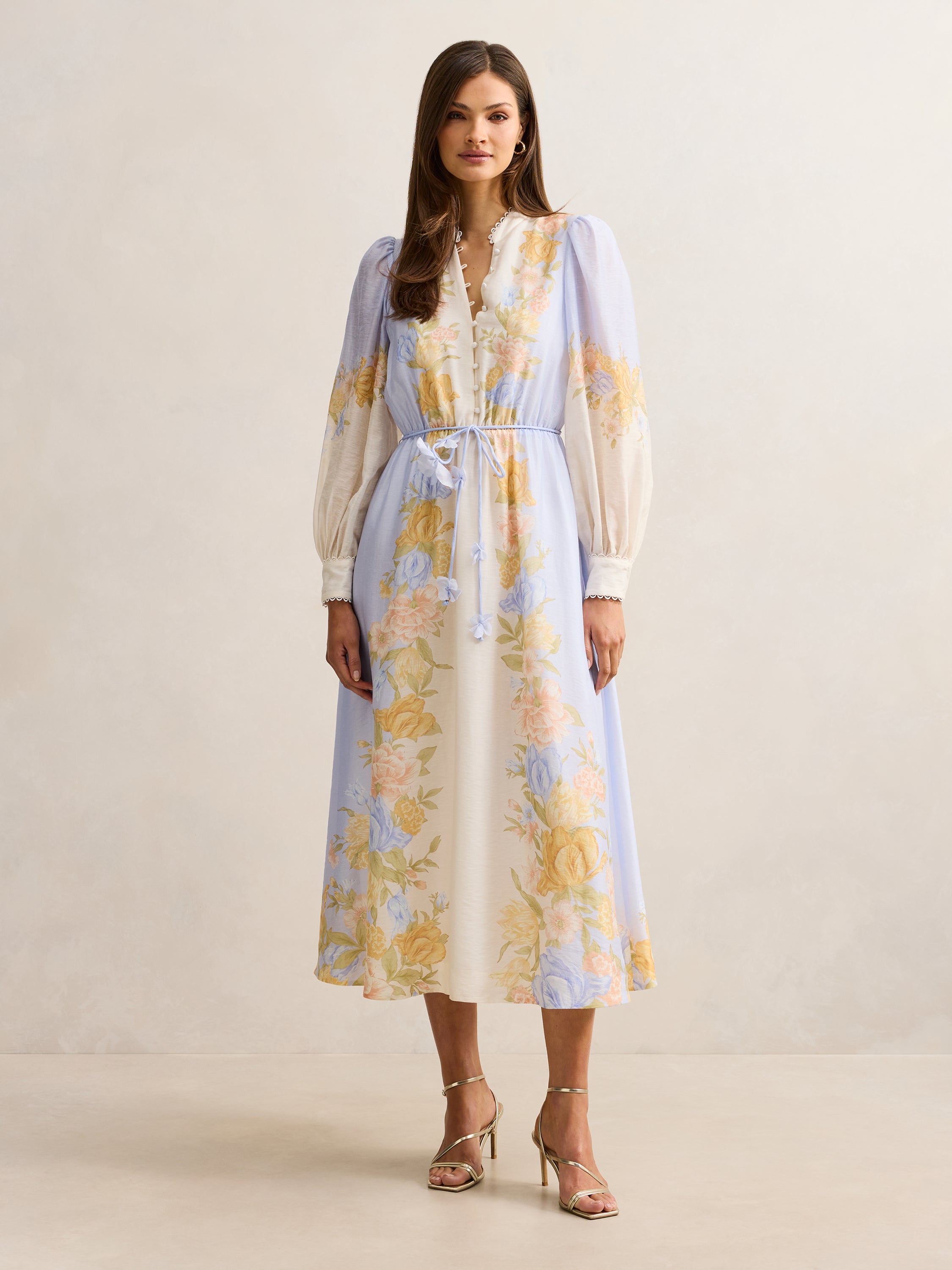 Christina Placement Print Midi Dress