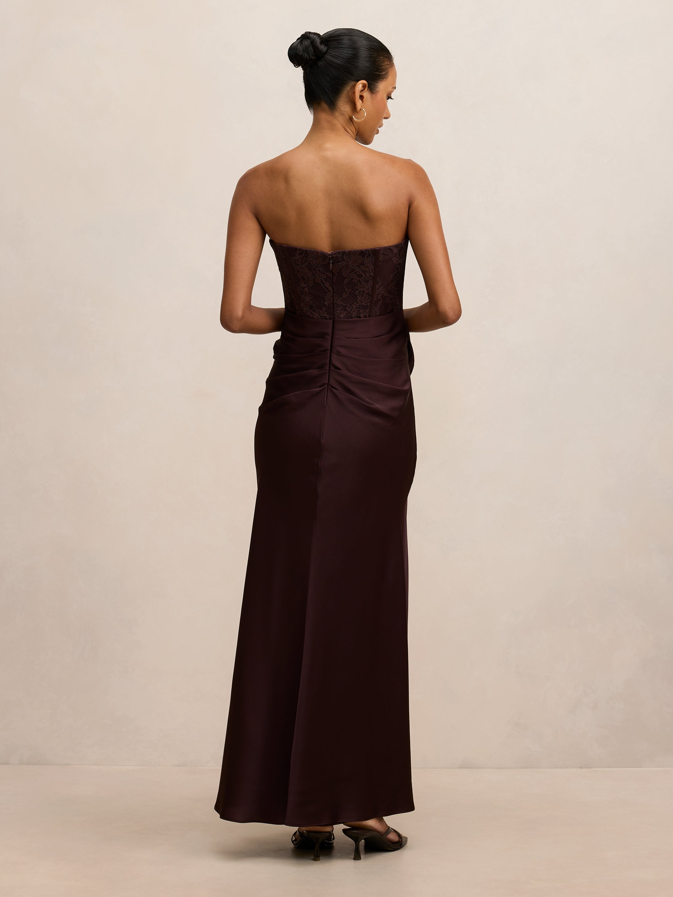 Ivy Petite Lace Corset Maxi Dress