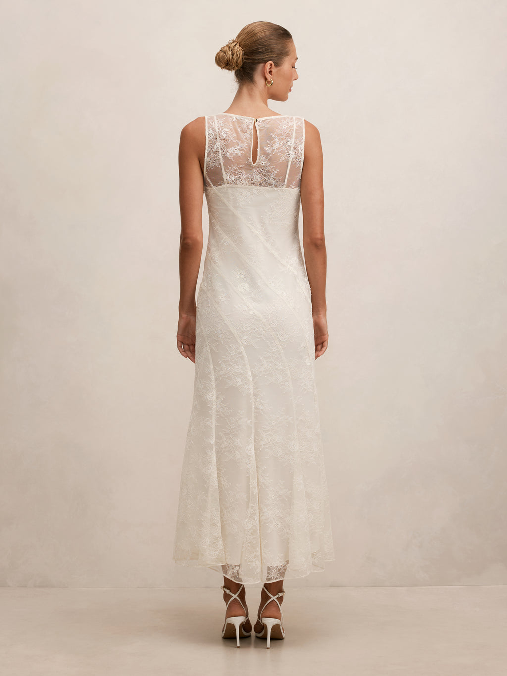 Jenna Panelled Lace Midi Dress