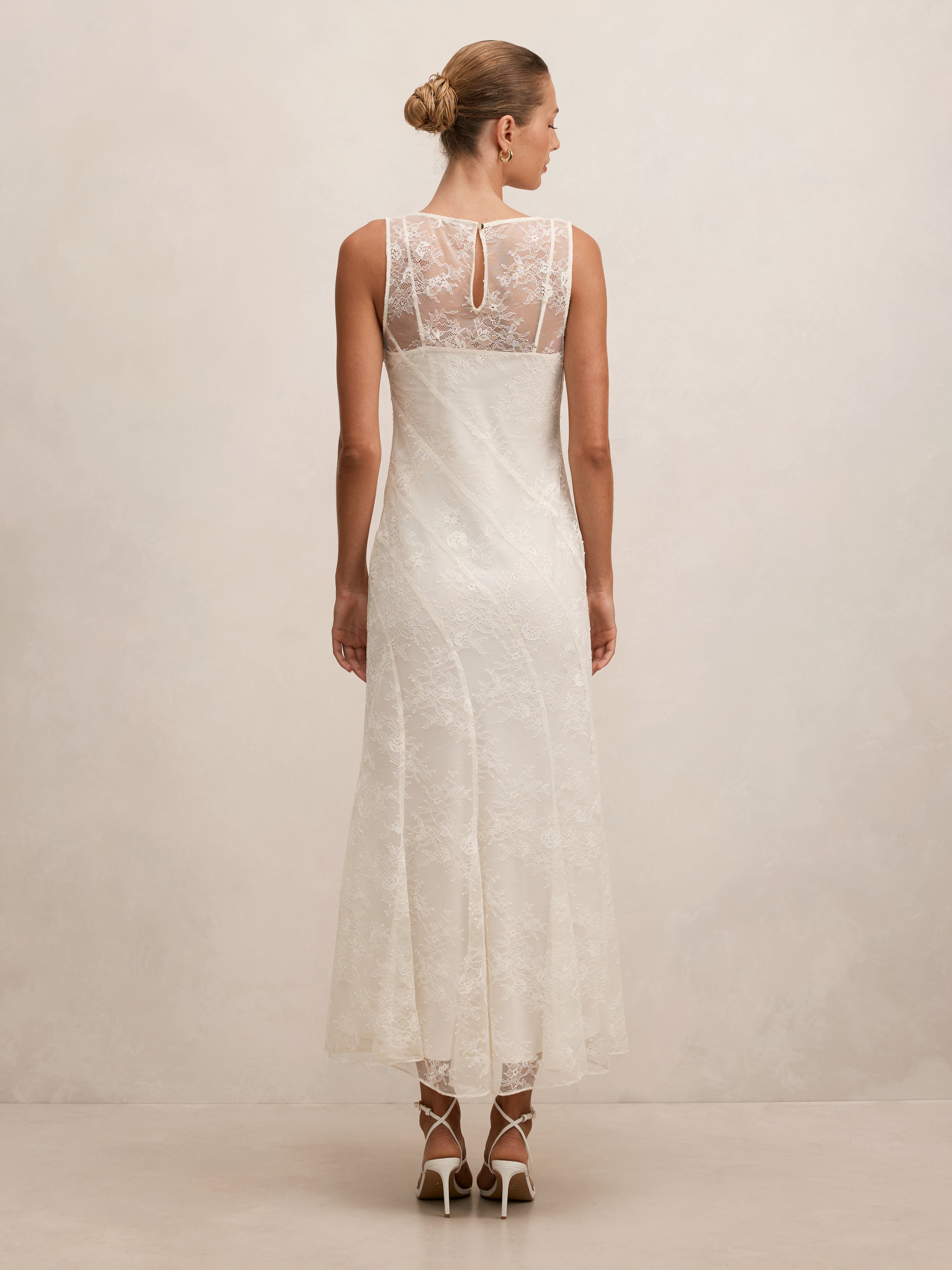 Jenna Panelled Lace Midi Dress