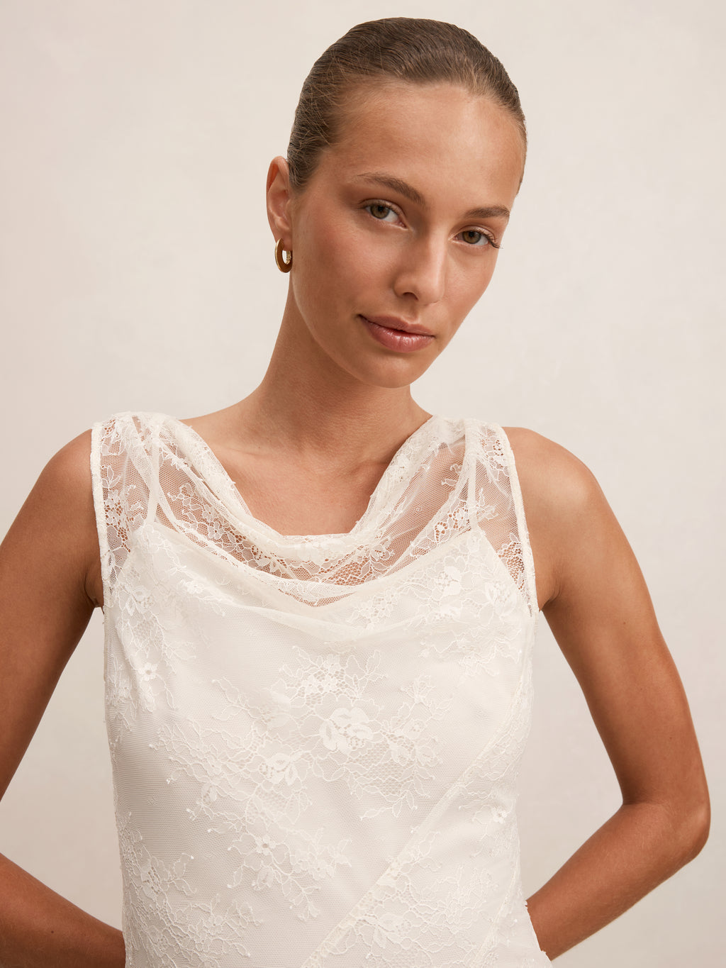Jenna Panelled Lace Midi Dress