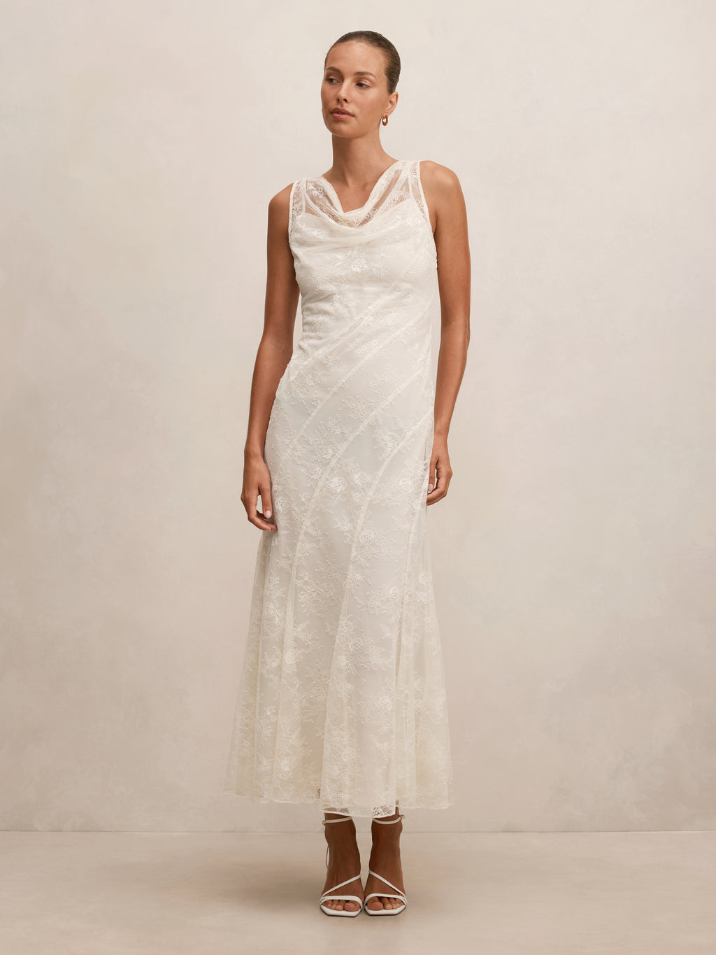 Jenna Panelled Lace Midi Dress