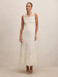 Jenna Panelled Lace Midi Dress
