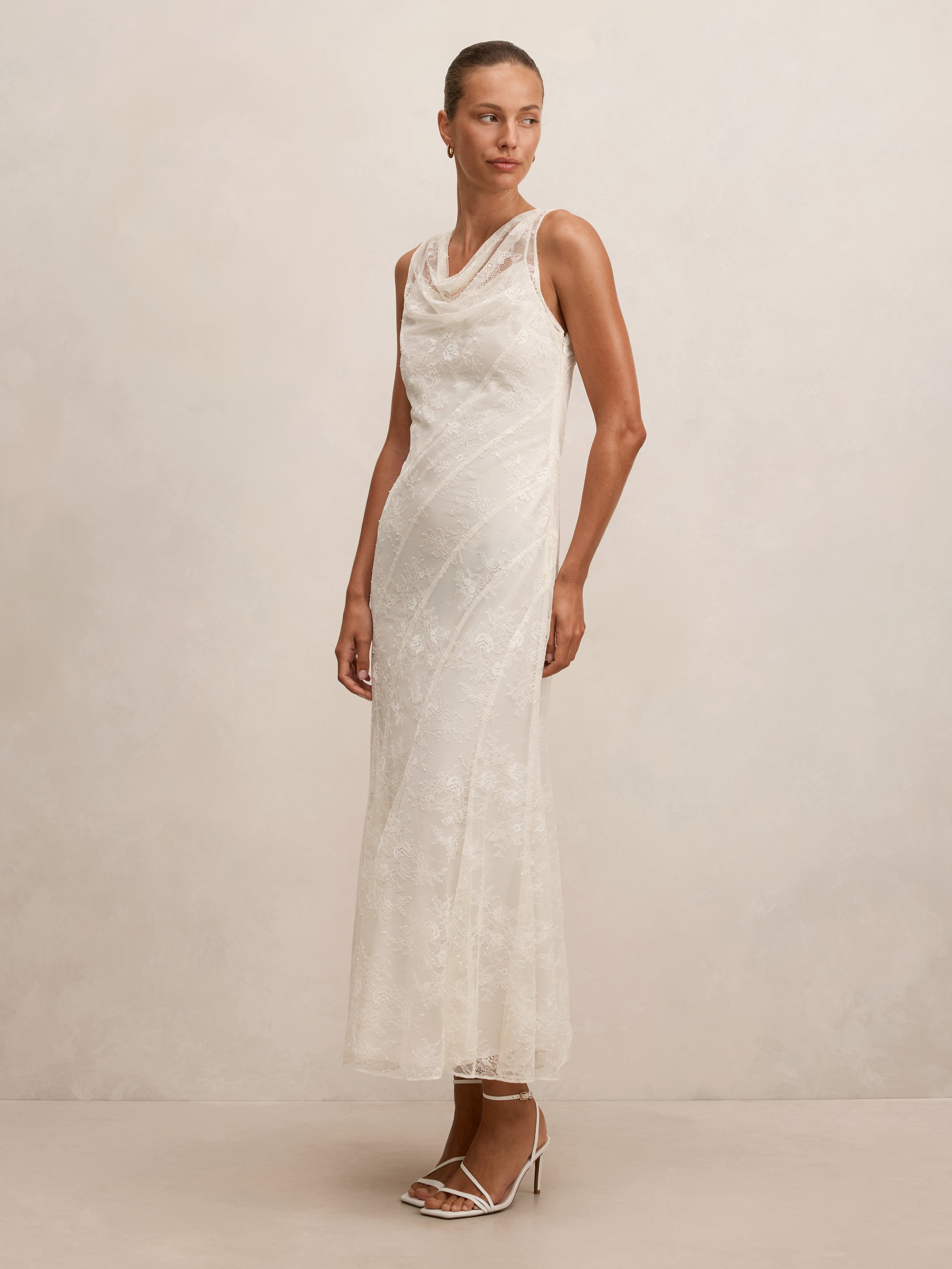 Jenna Panelled Lace Midi Dress