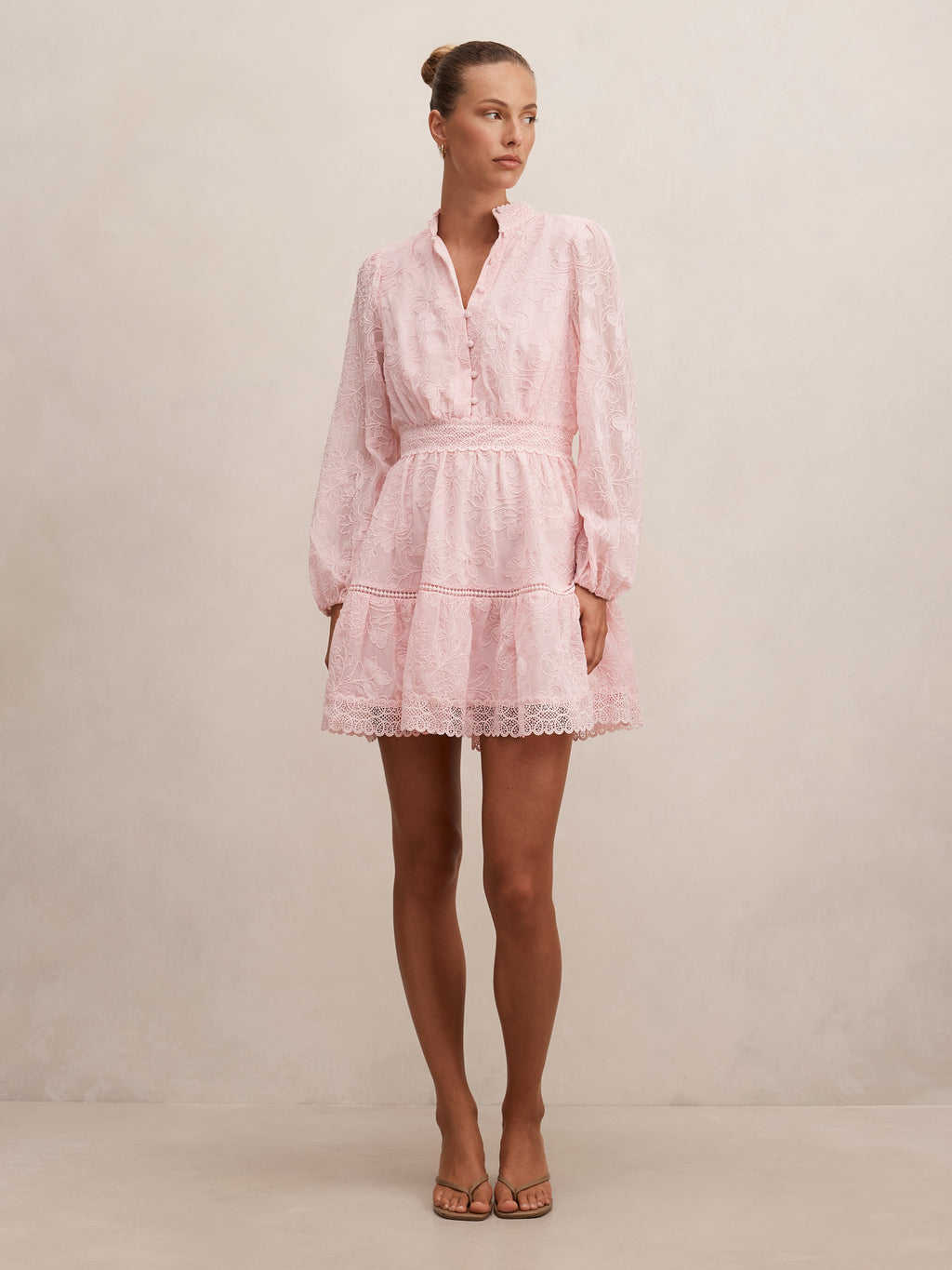 Thalia Embroidered Skater Mini Dress