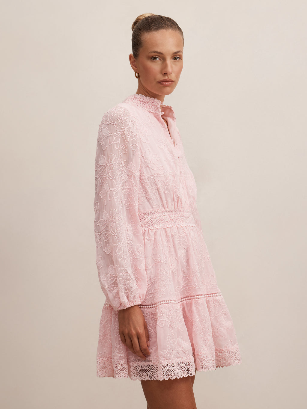 Thalia Embroidered Skater Mini Dress