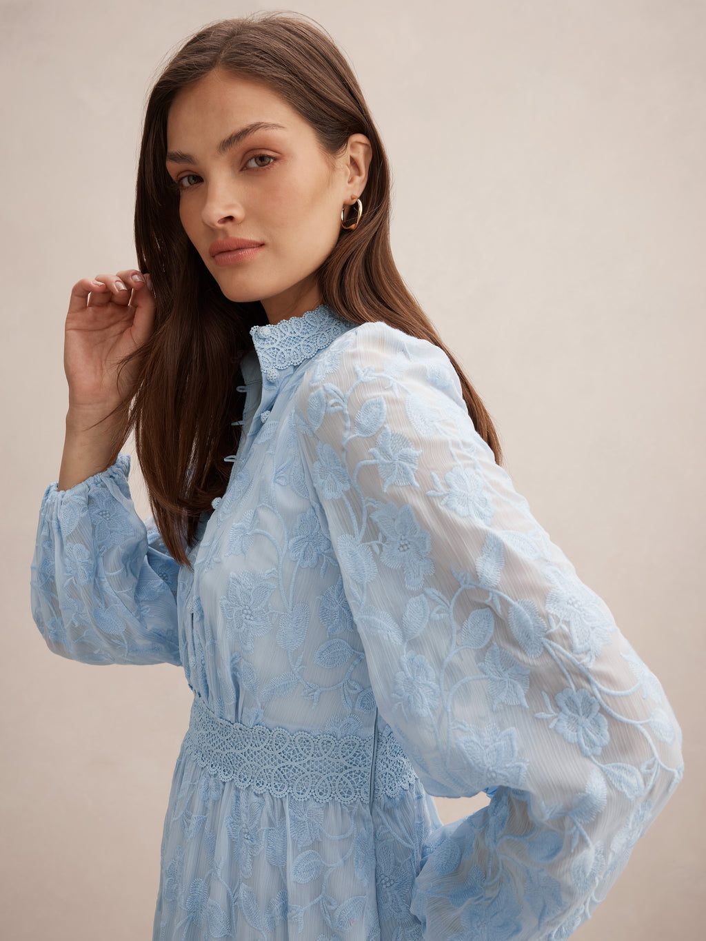 Nala Embroidered Midi Dress