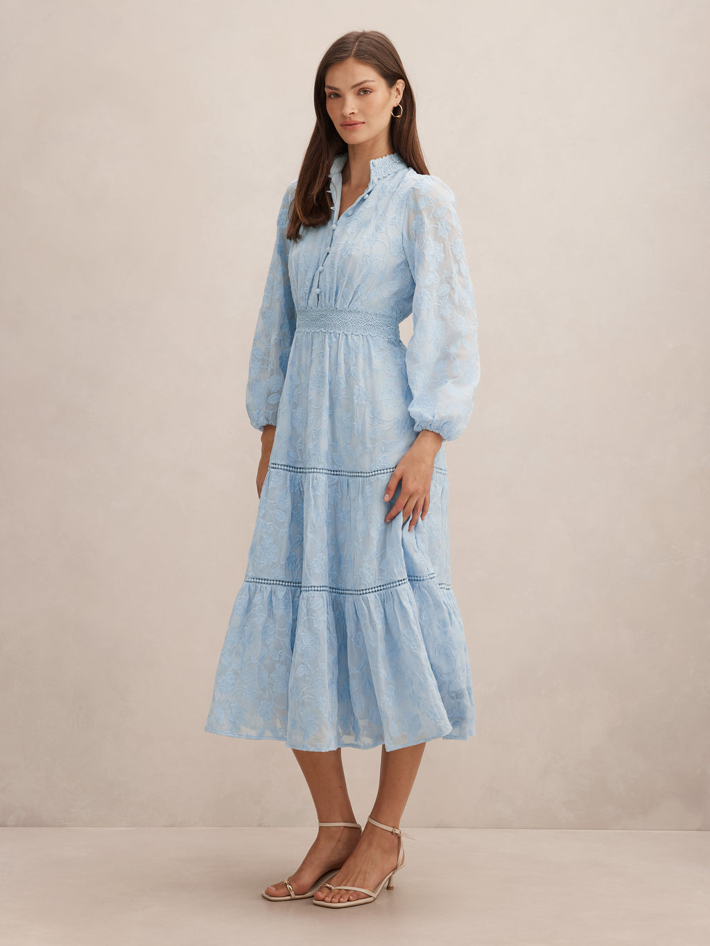 Nala Embroidered Midi Dress