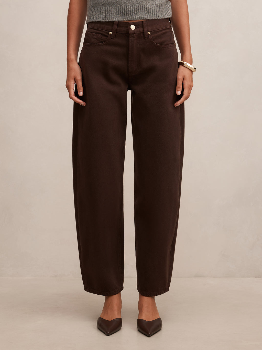 Emma Mid Rise Barrel Jean
