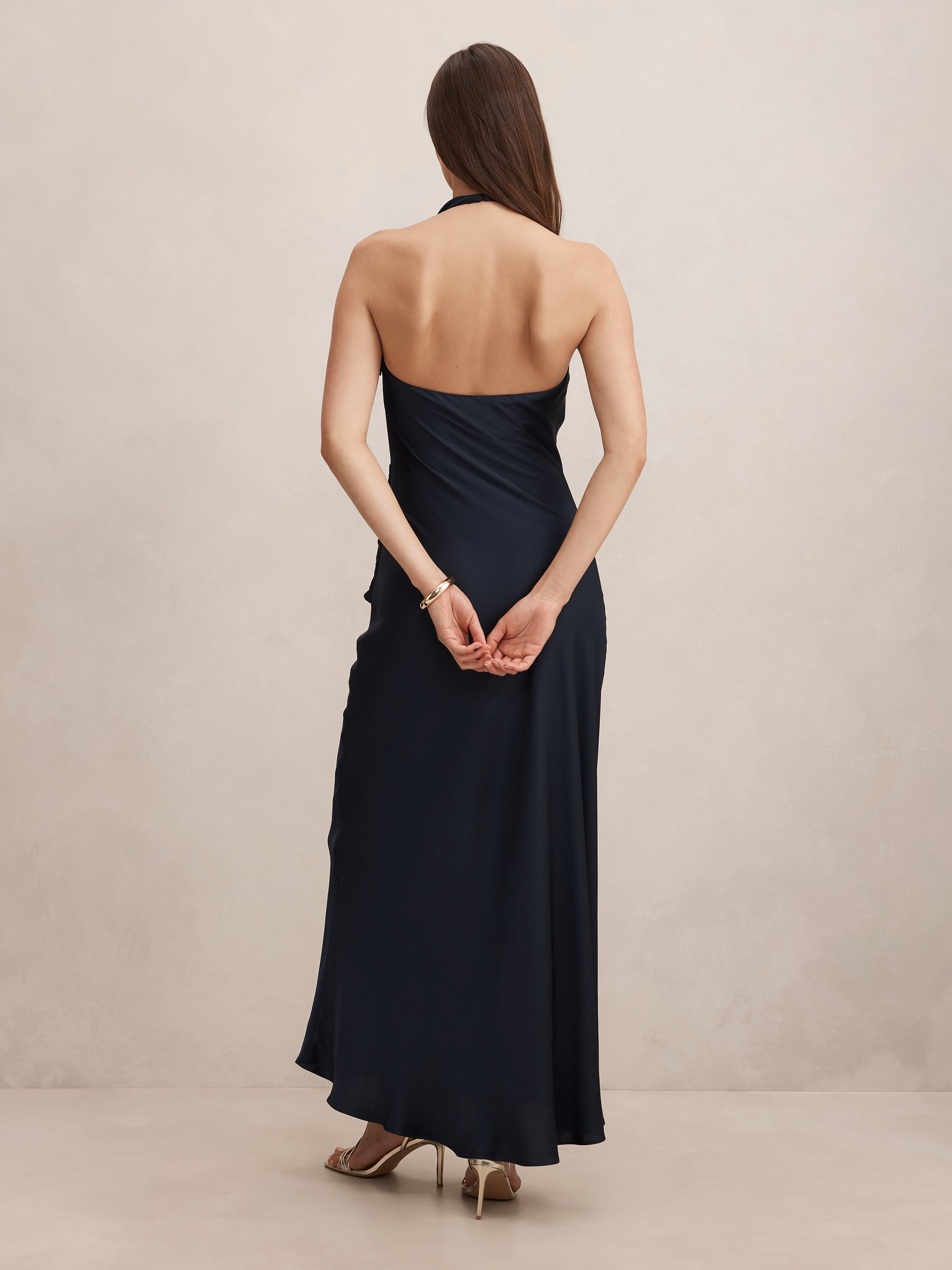 Abby Halter Satin Maxi Dress