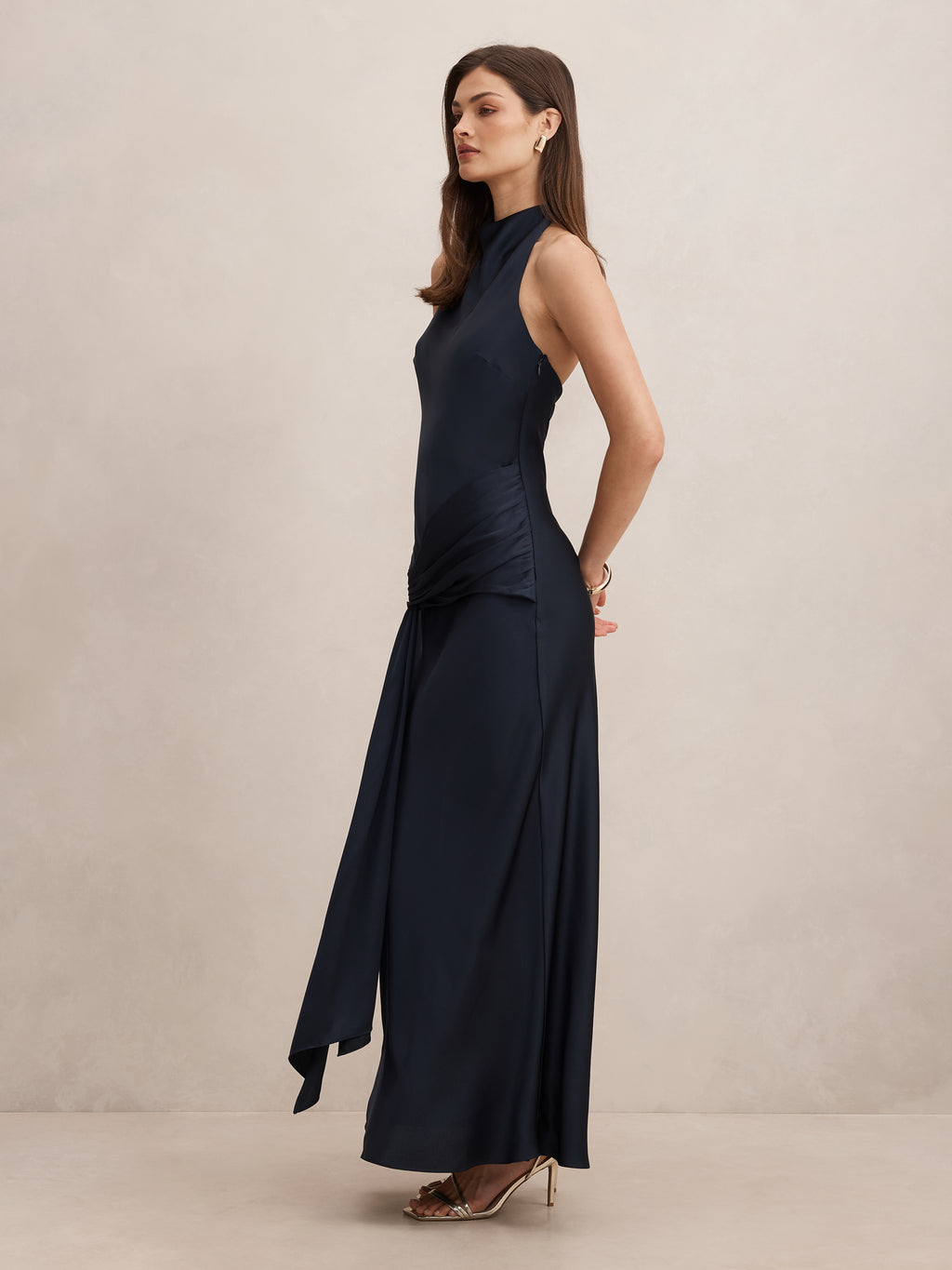 Abby Halter Satin Maxi Dress