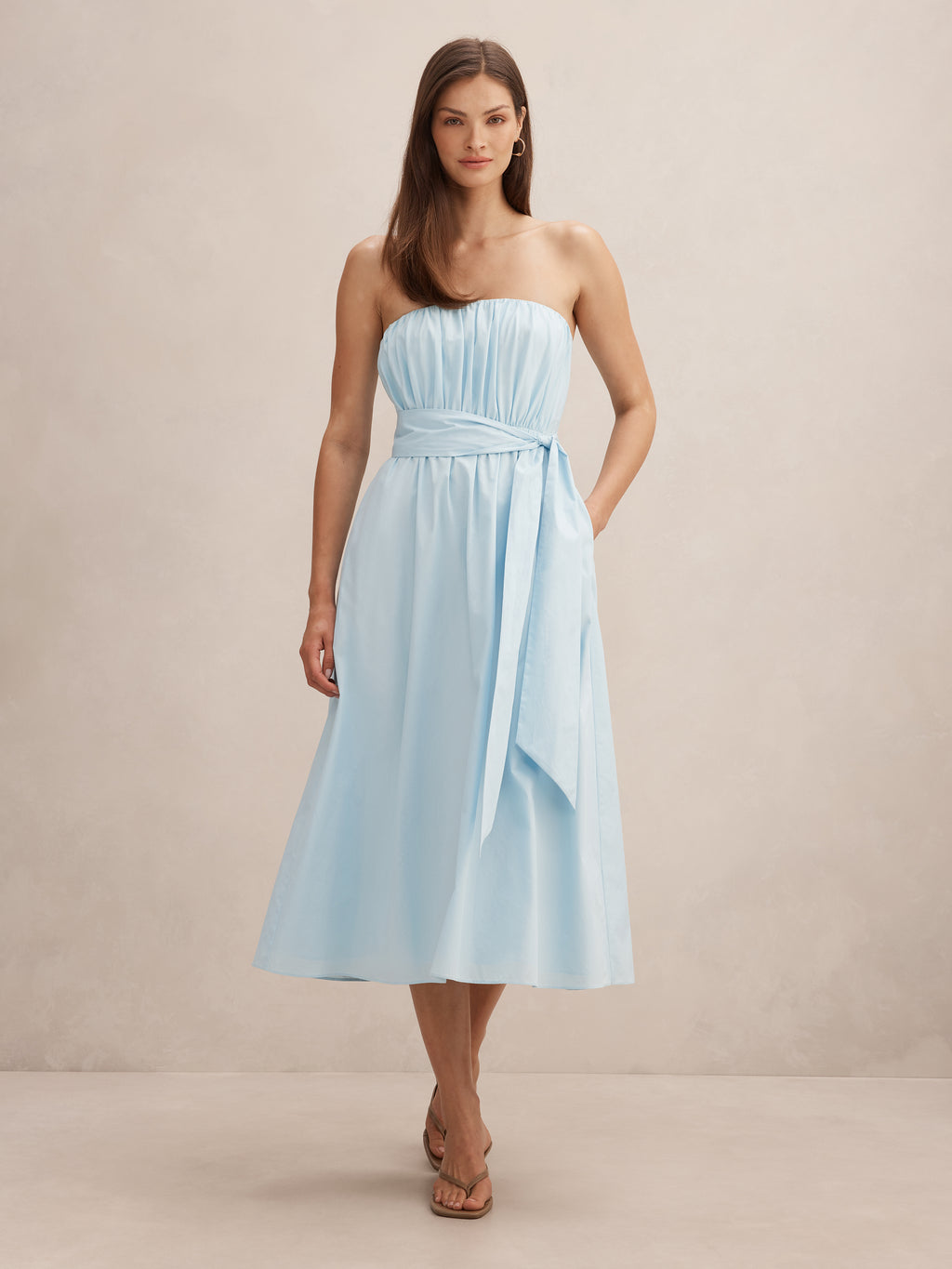 Melissa Gathered Tie Midi Dress