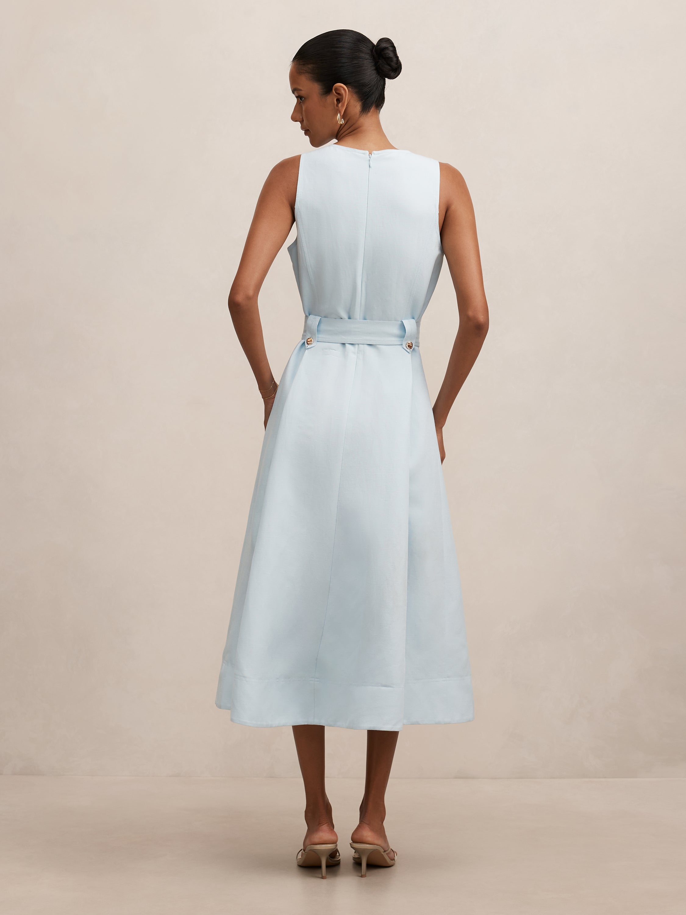 Priscilla Petite Button Down Midi Dress