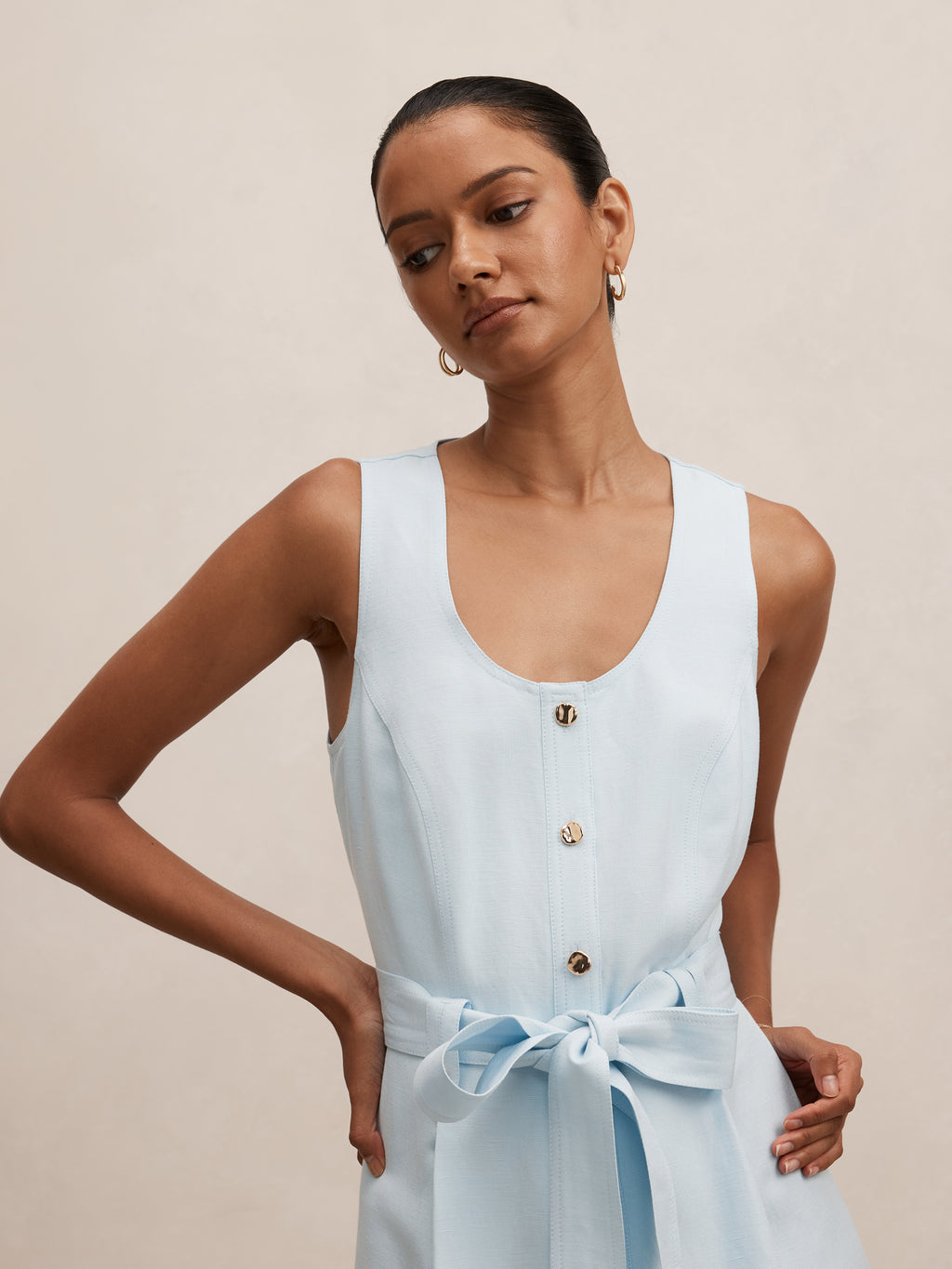 Priscilla Petite Button Down Midi Dress