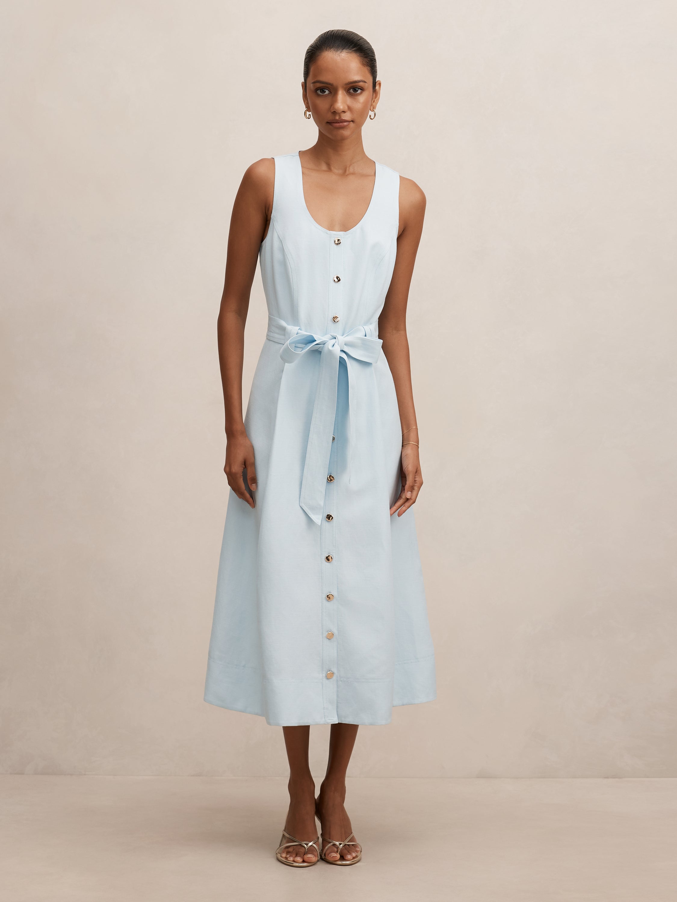 Priscilla Petite Button Down Midi Dress