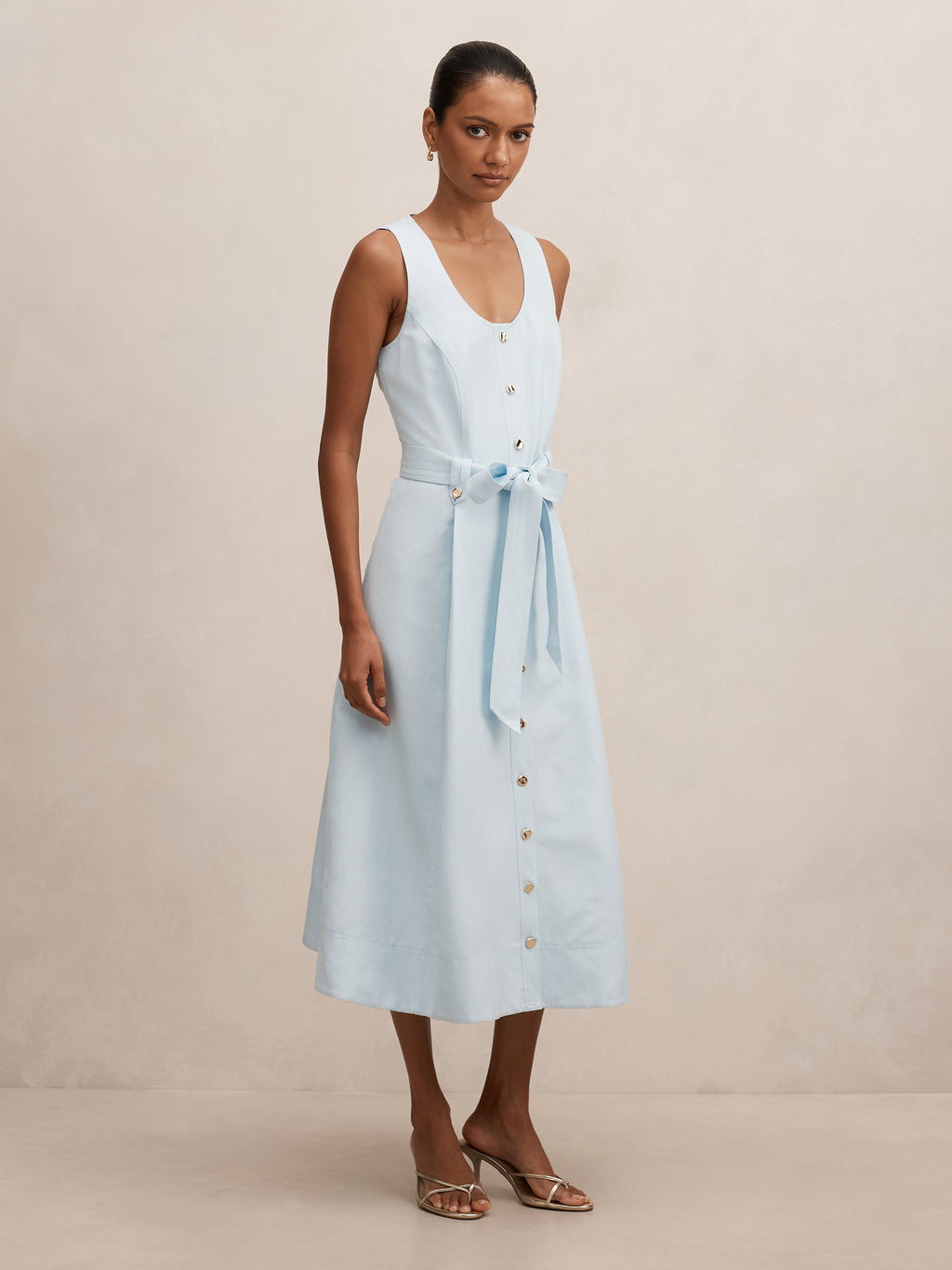 Priscilla Petite Button Down Midi Dress