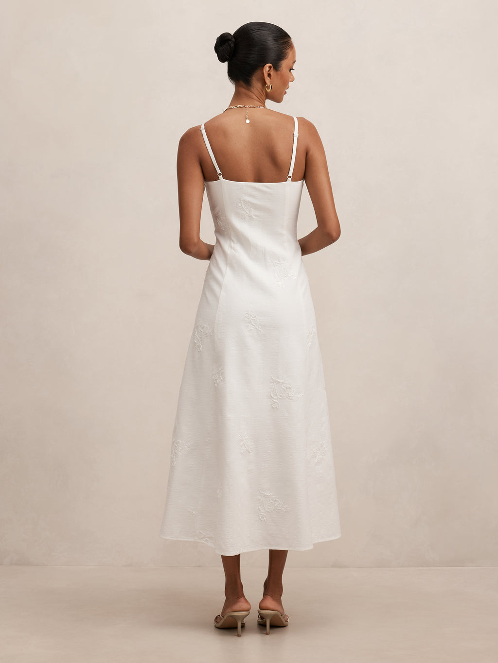 Tiffany Petite Embroidery Midi Dress