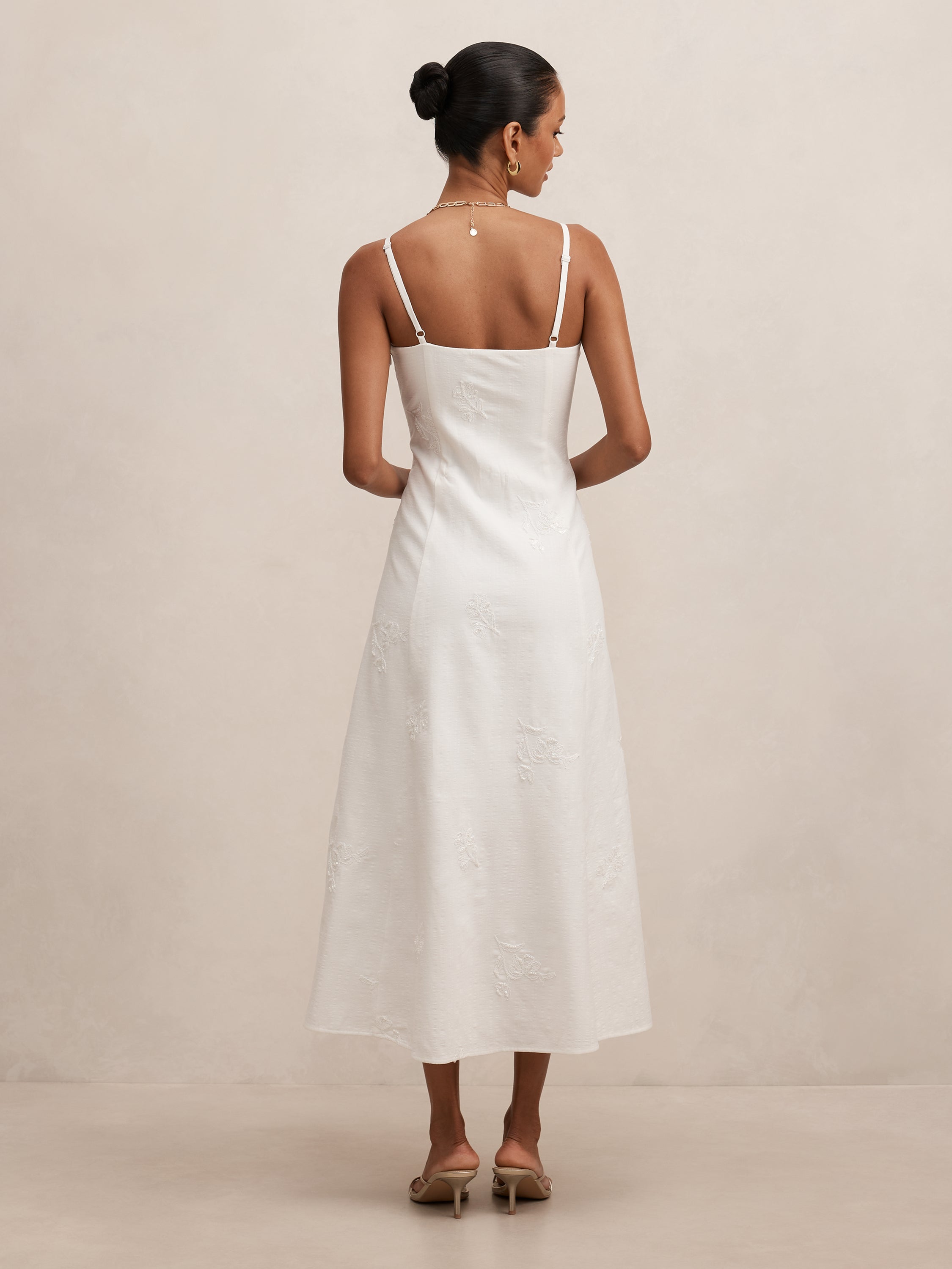 Tiffany Petite Embroidery Midi Dress